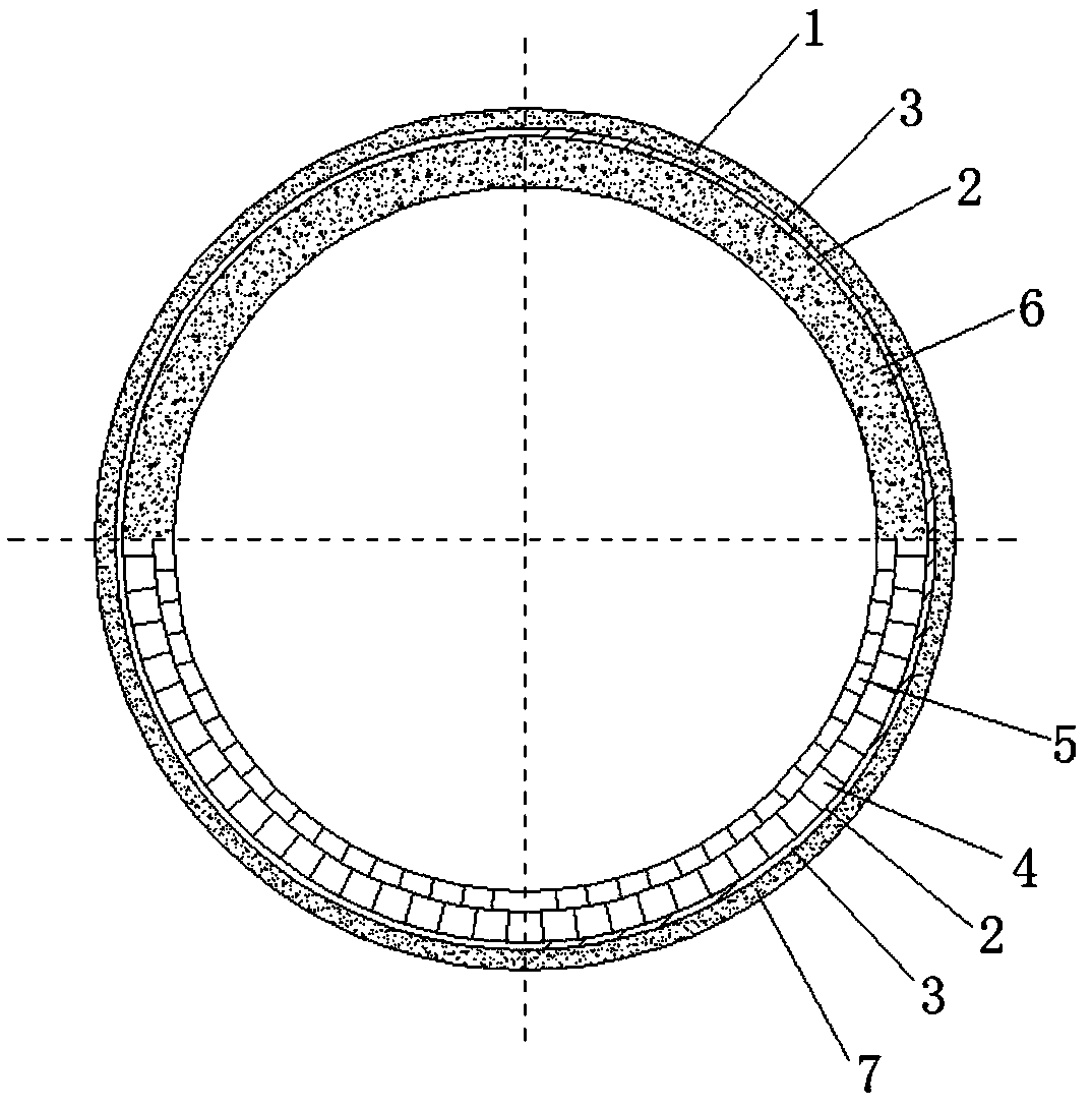 Semi-cast blast furnace hot blast stove pipe and construction method thereof