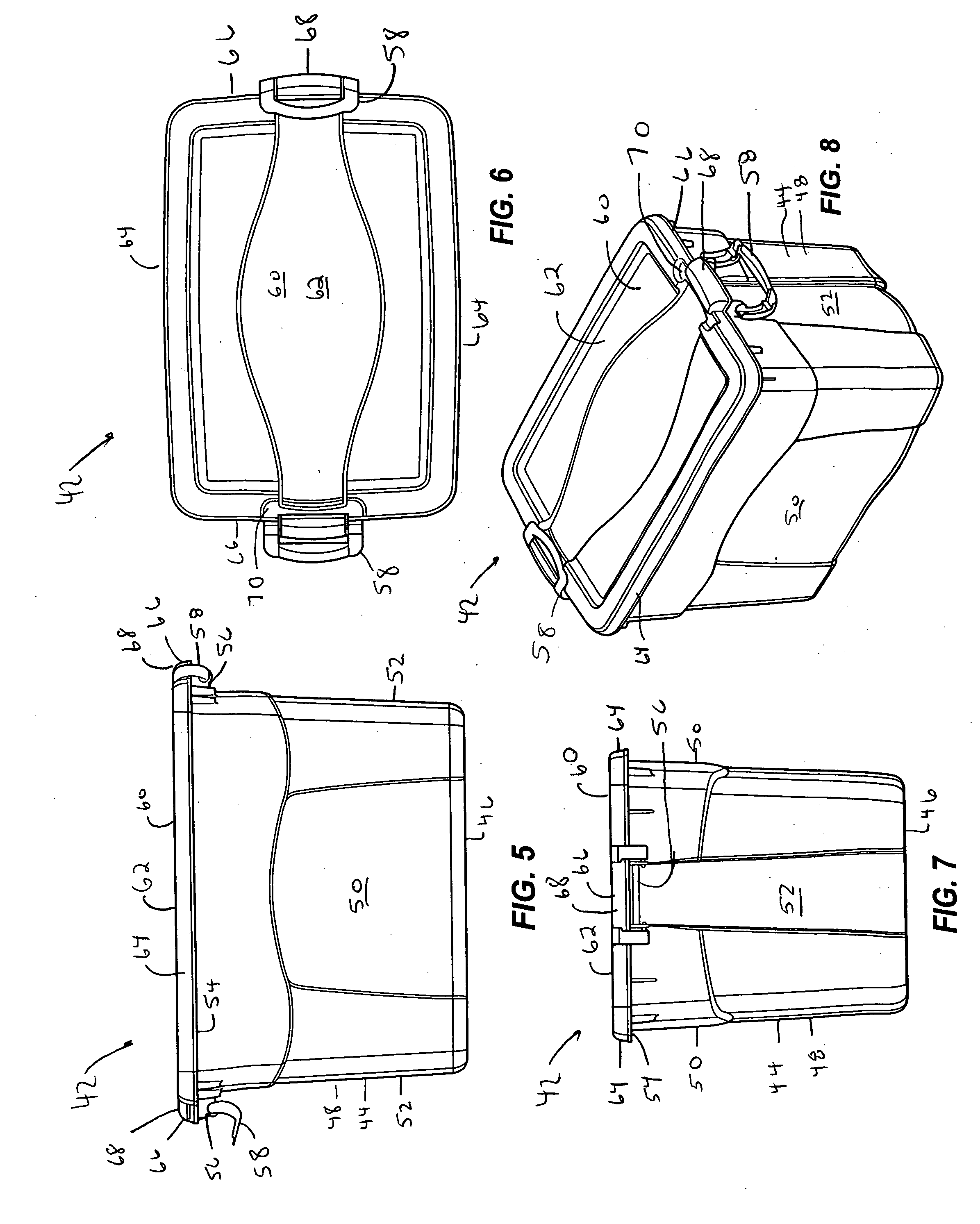 Plastic tote of cedar-filled material