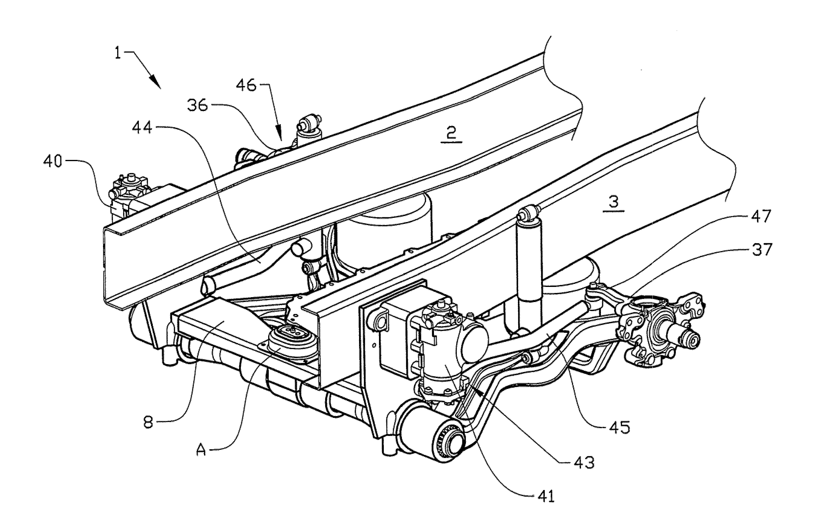 Independent front wheel suspension, vehicle equipped with such a front wheel suspension, and method of producing a sprung suspension