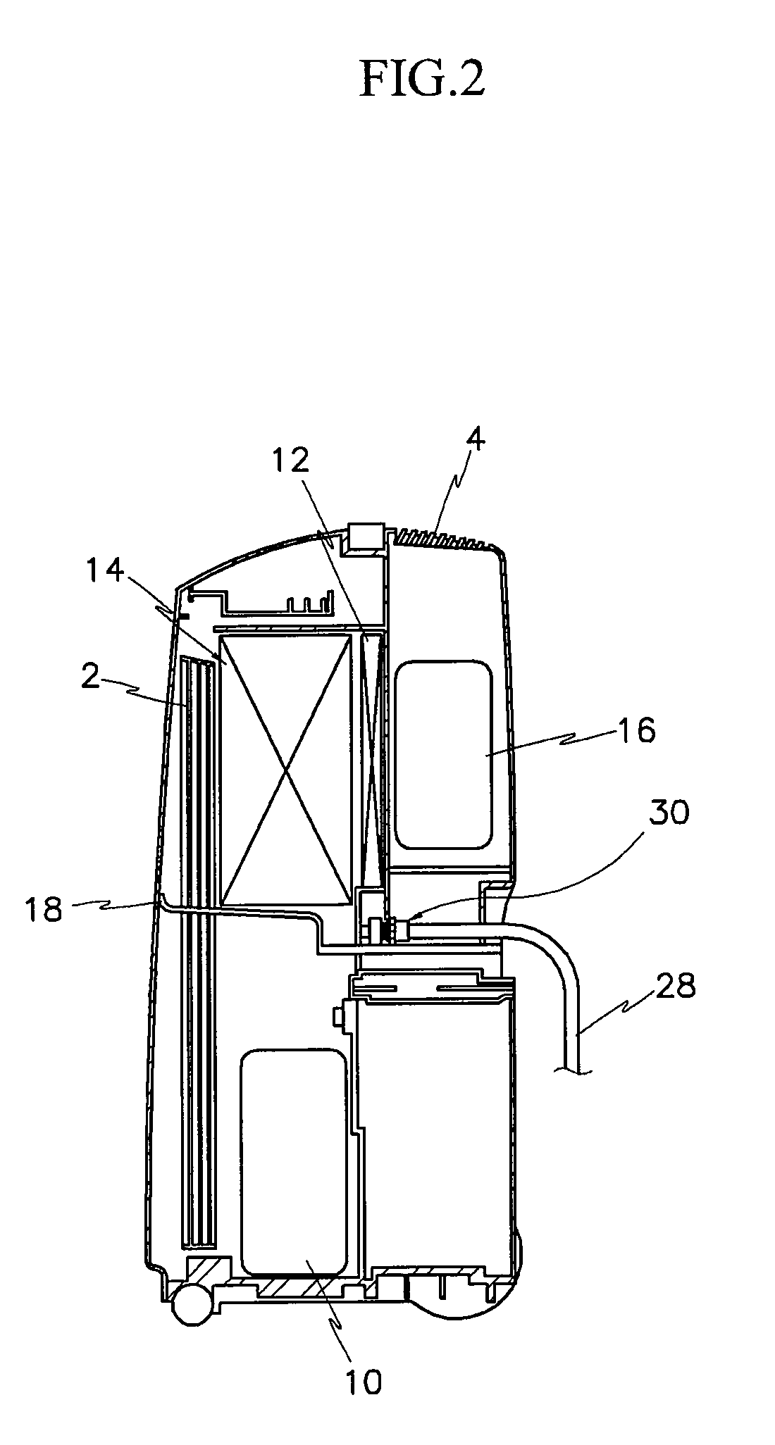 Continuous drain-type dehumidifier