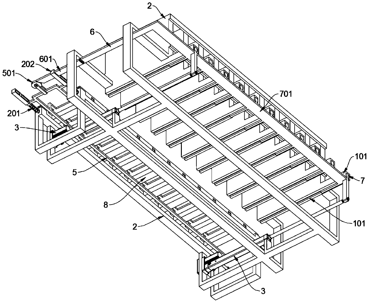 Pipe penetrating operation and positioning device based on municipal road guardrail