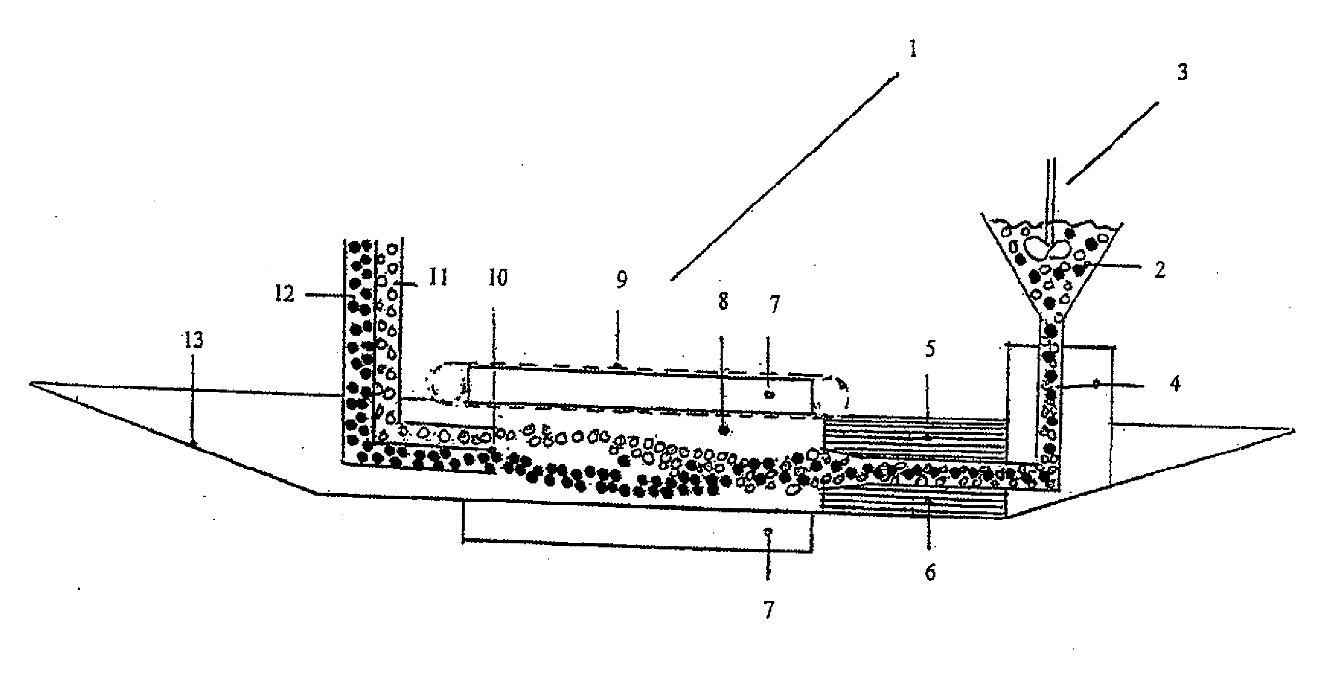 Method and Apparatus for the Separation of Solid Particles Having Different Densities