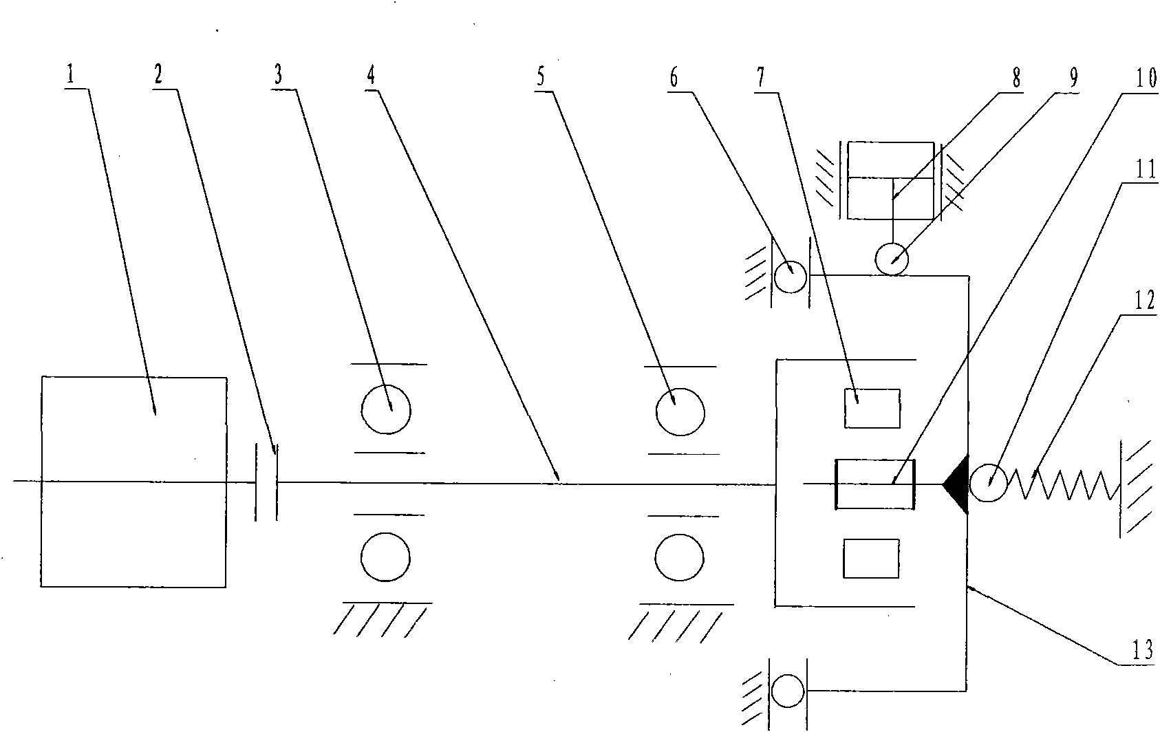 Simulation test method of rotating outer ring/fixed inner ring rolling bearing