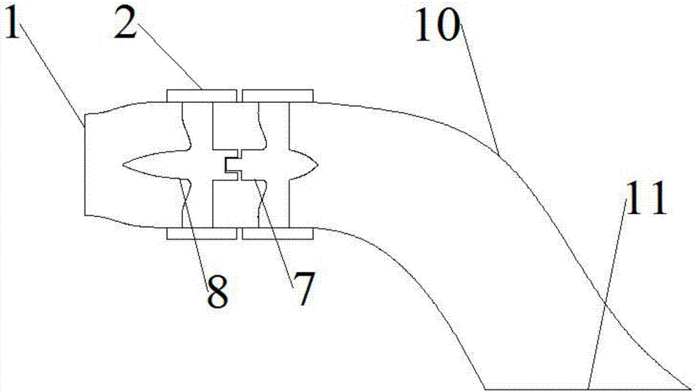 Marine electromagnetic contra-rotating hub type rim water-jet propeller