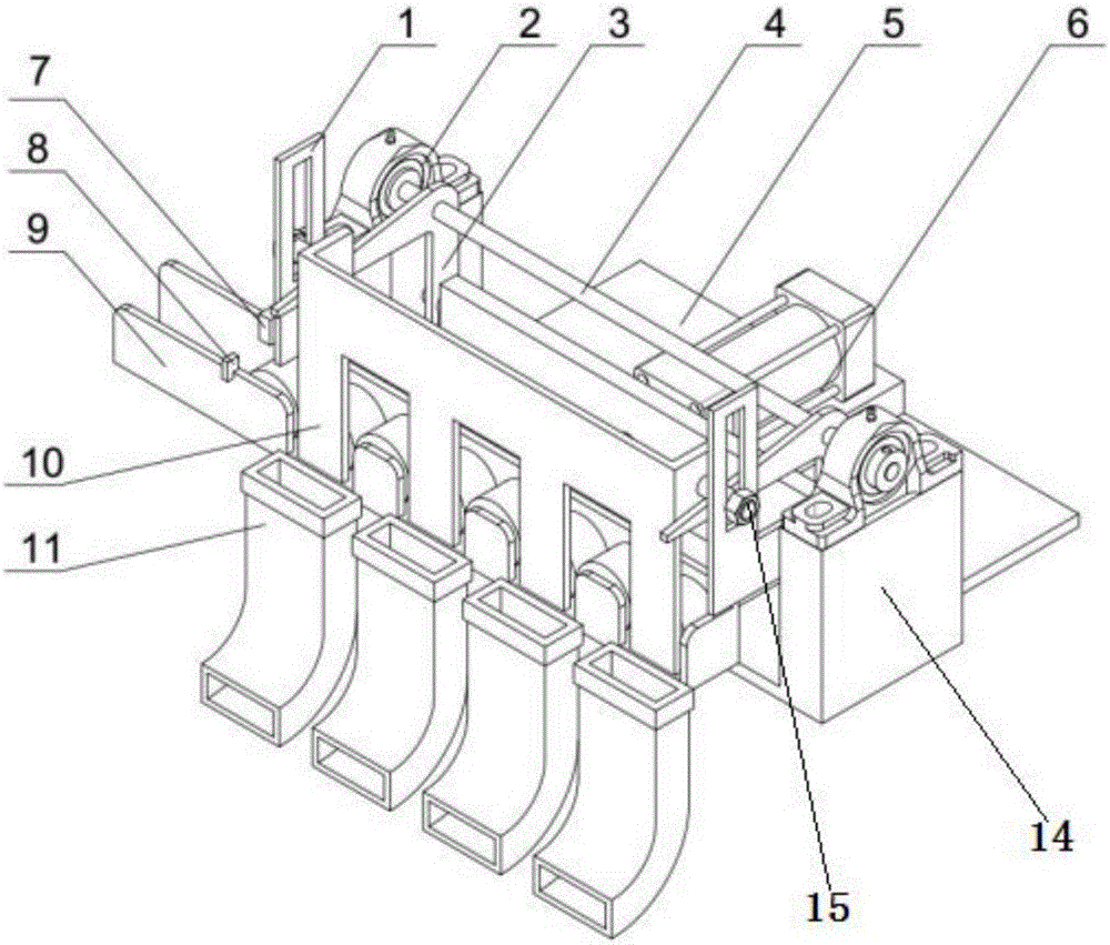 Plunger-shaped multi-channel material distributing device