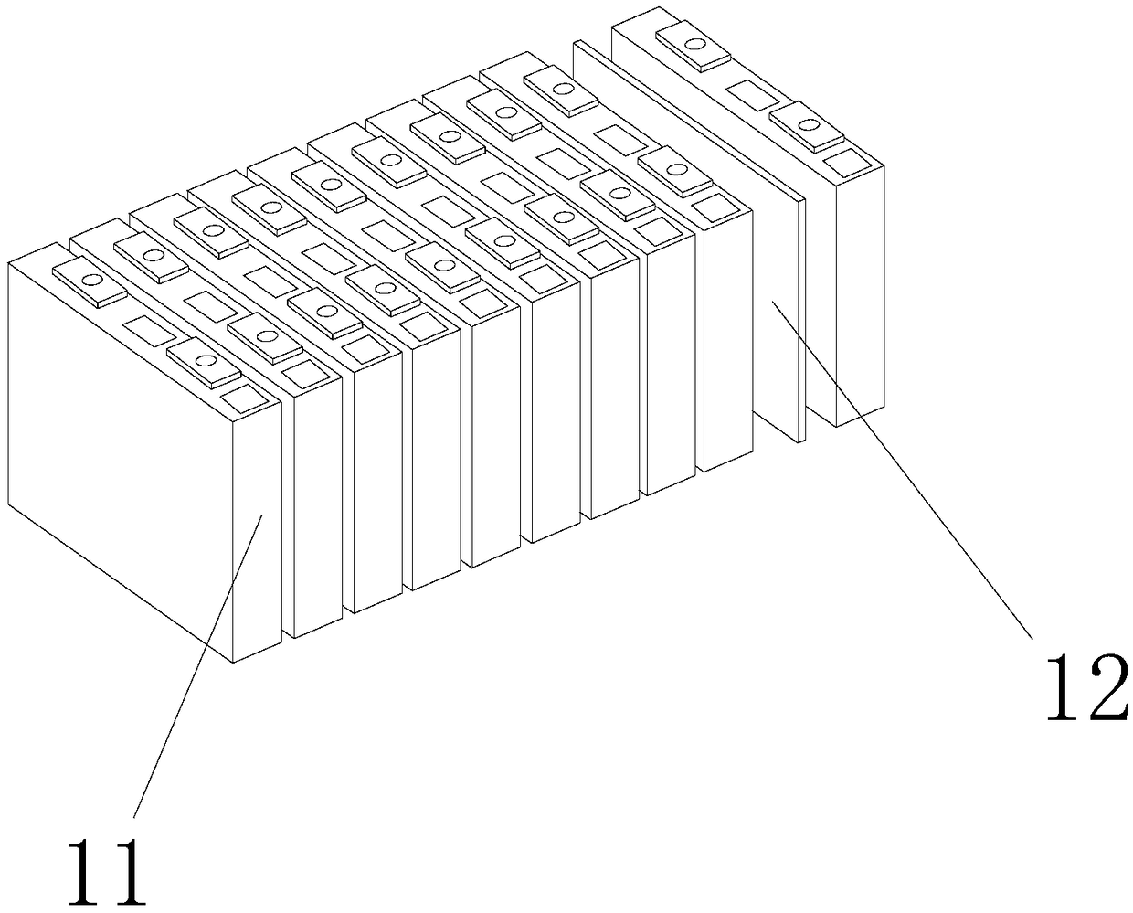 Heat-removal battery module structure with high energy ratio