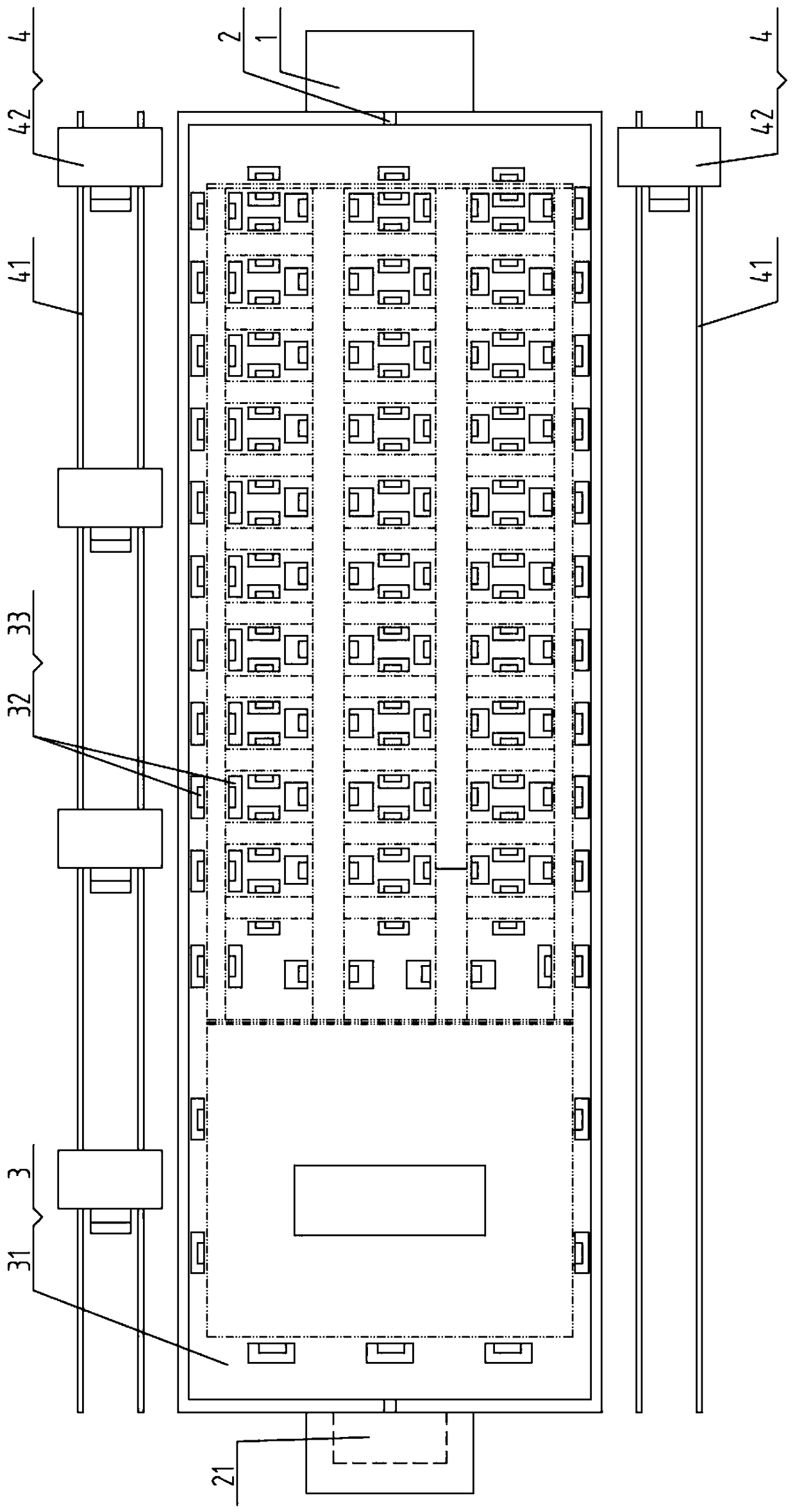 Plate positioning part of a trailer frame assembly assembly welding system