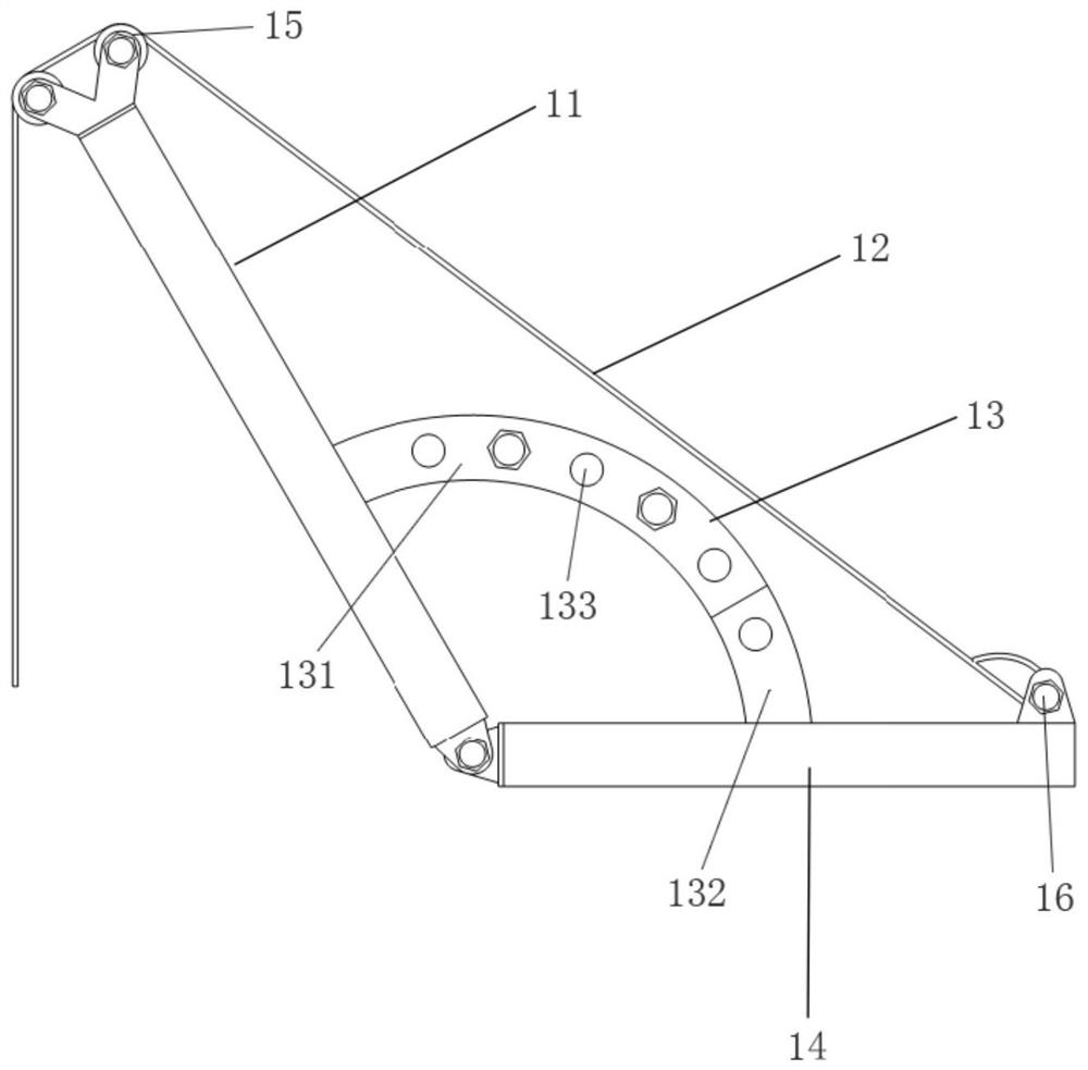 Balance-weight-free hanging basket supporting device and construction method