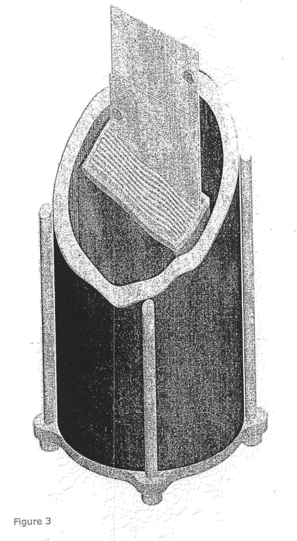 Device and process for removing microbial impurities in water based liquids as well as the use of the device