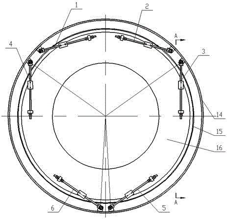 A suspension device for a helium tank of a low-temperature superconducting magnet