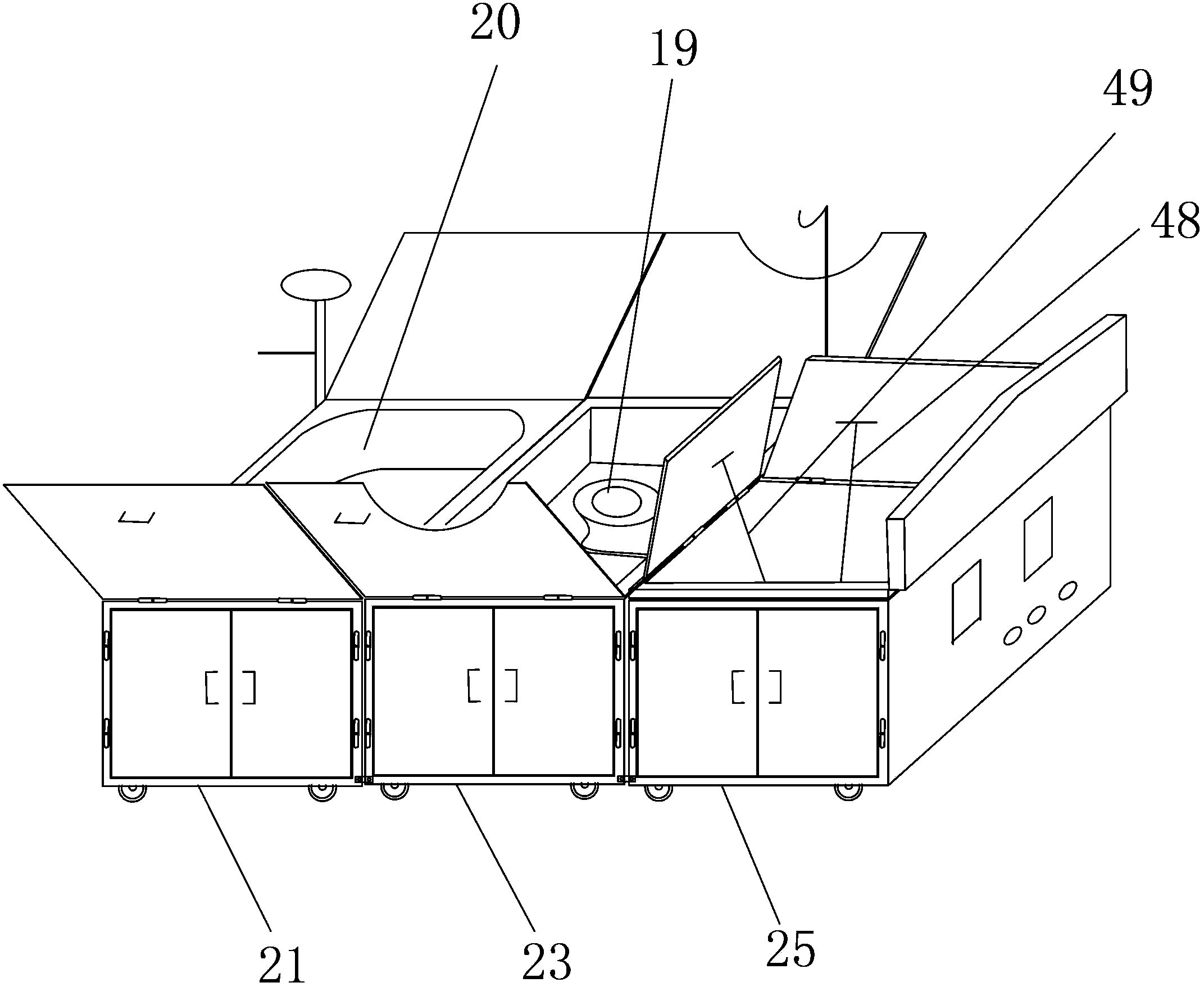 Box-type combined intelligentized multifunctional special-nursing hospital bed