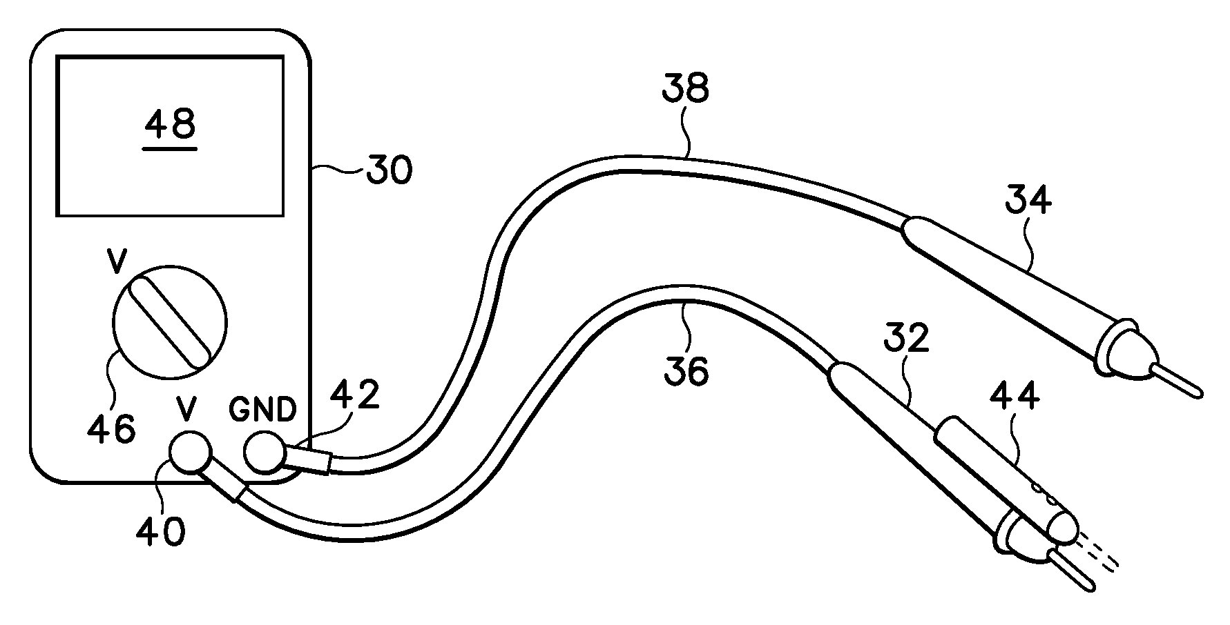 Combined test instrument probe and voltage detector