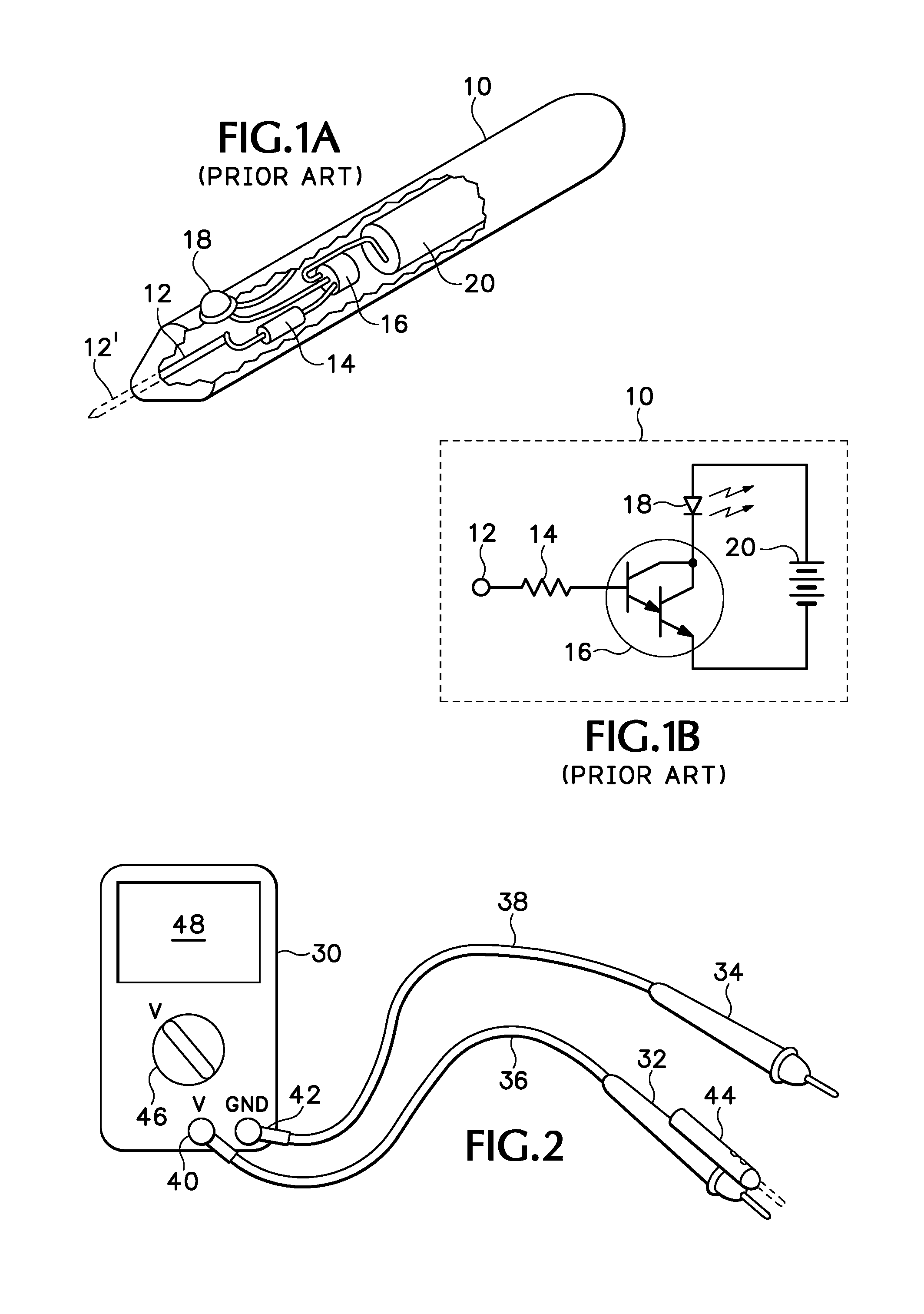 Combined test instrument probe and voltage detector