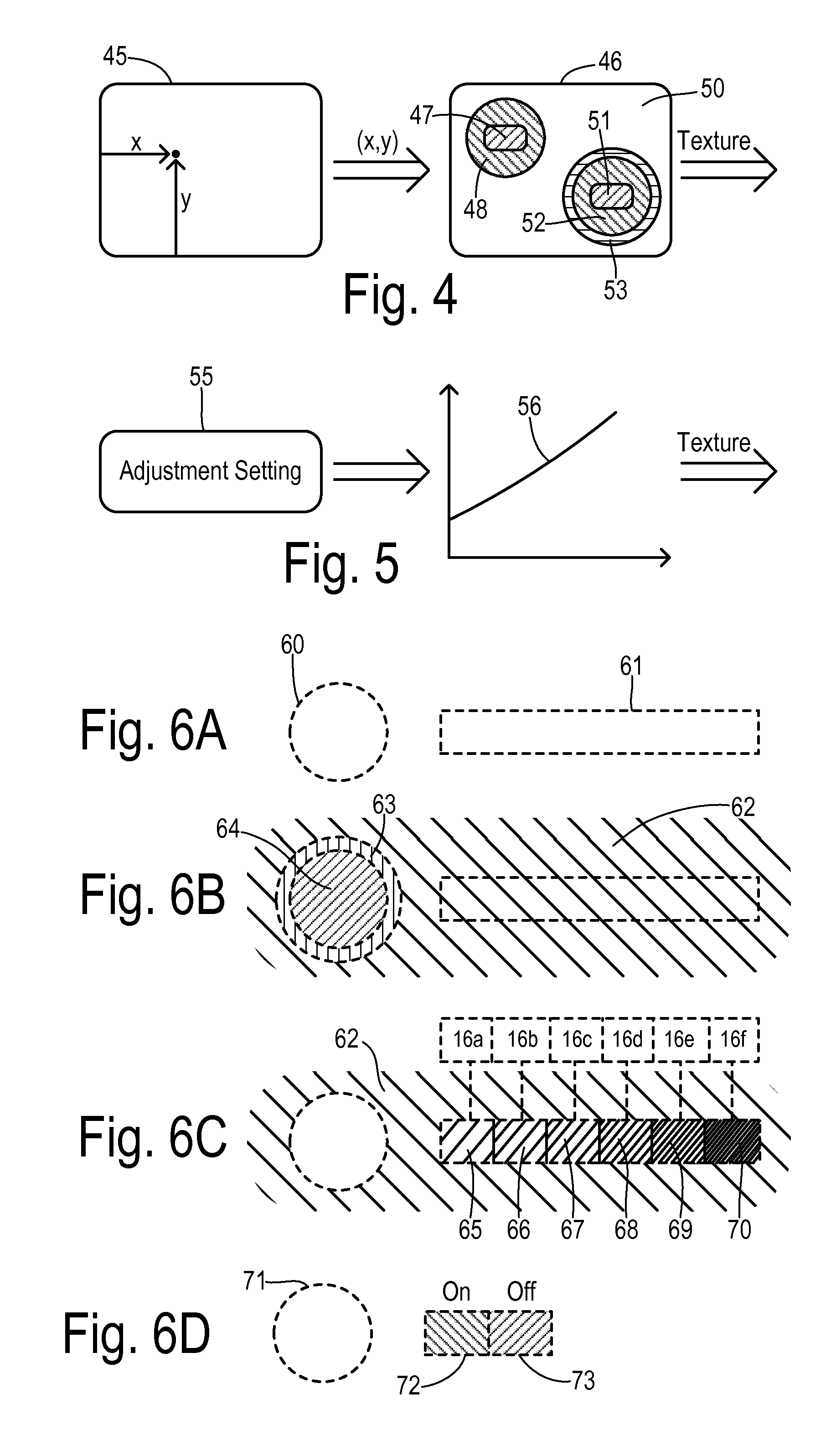 Automotive touchscreen controls with simulated texture for haptic feedback