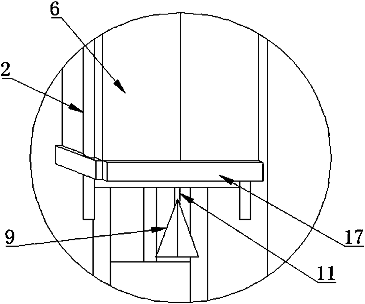 A buffer control device for an elevator car falling out of control