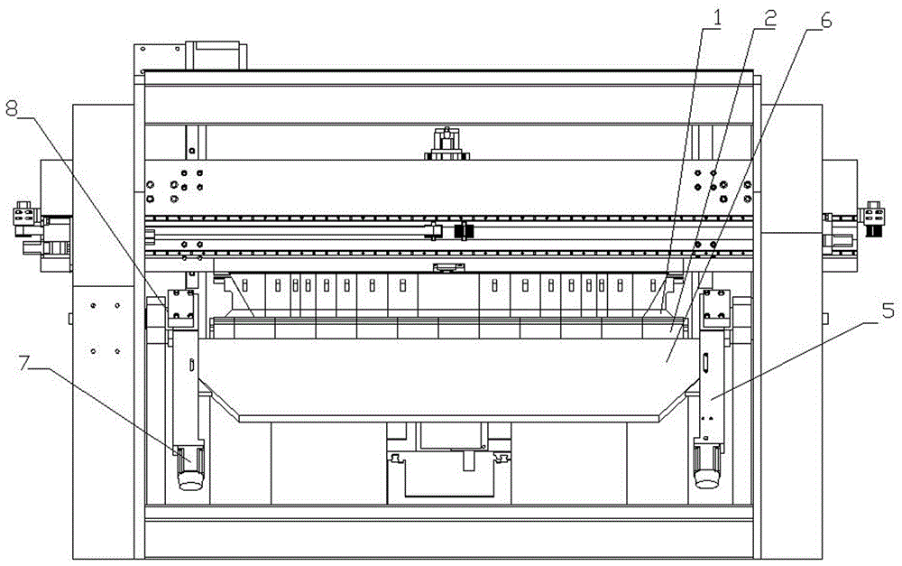 Bending platform for flexible bending center of boards