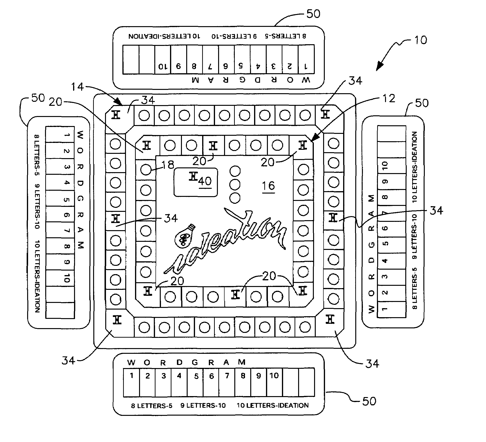 Board game for forming words