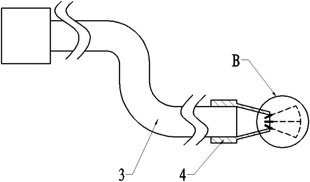 Fluid injection area light source indicating and positioning device