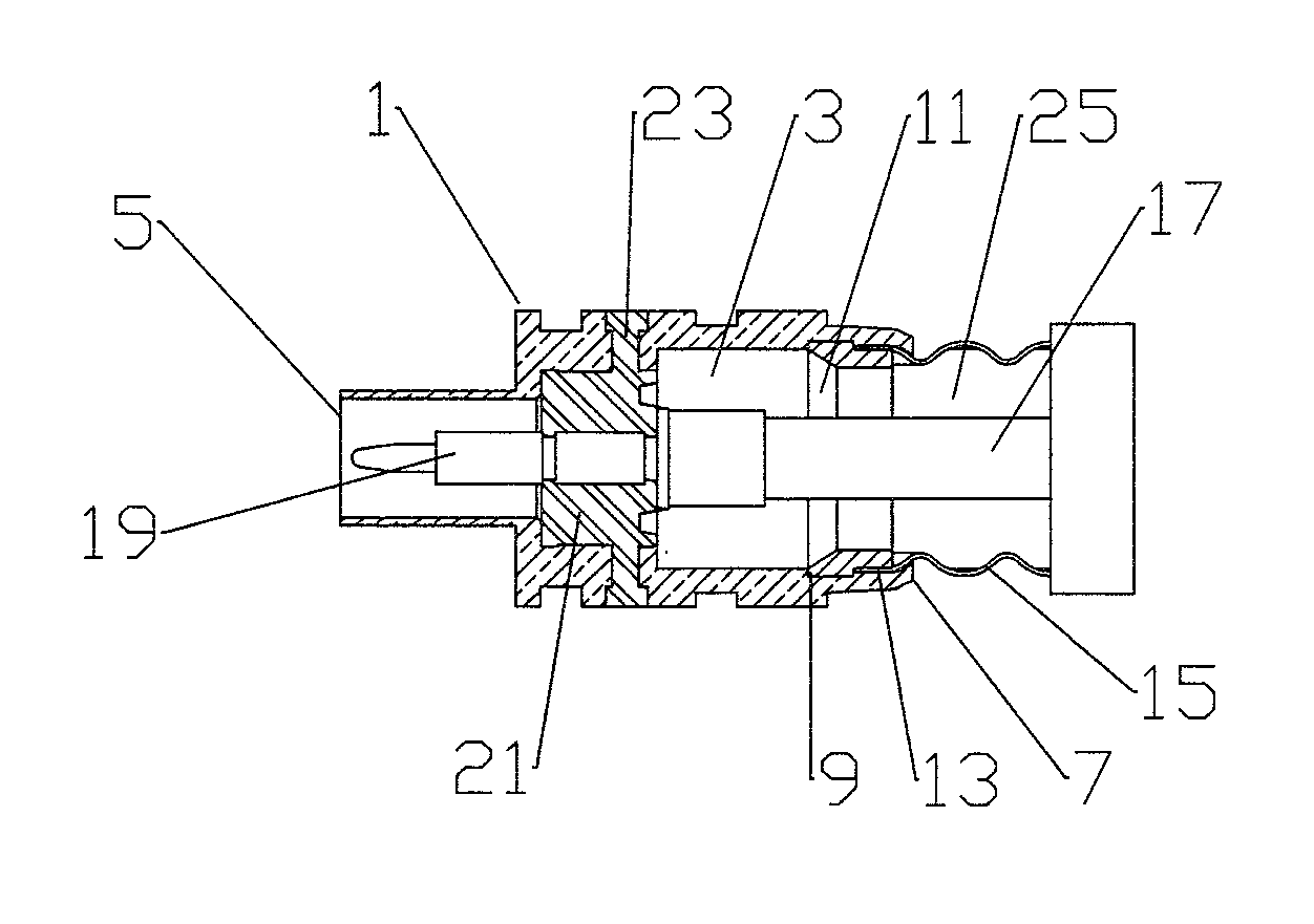 Connector with Outer Conductor Axial Compression Connection and Method of Manufacture