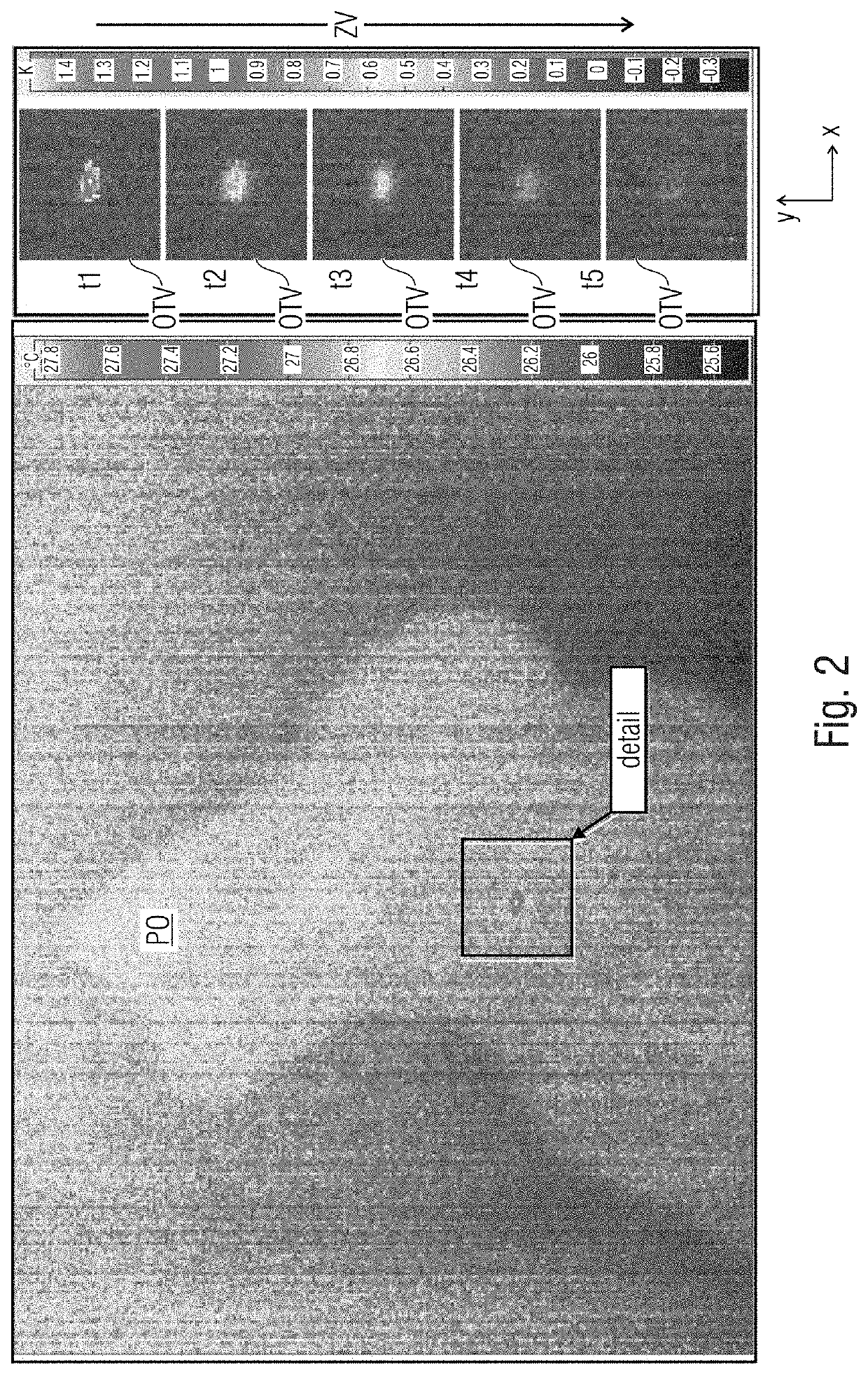 Thermographic examination means and method for non-destructive examination of a near-surface structure at a test object