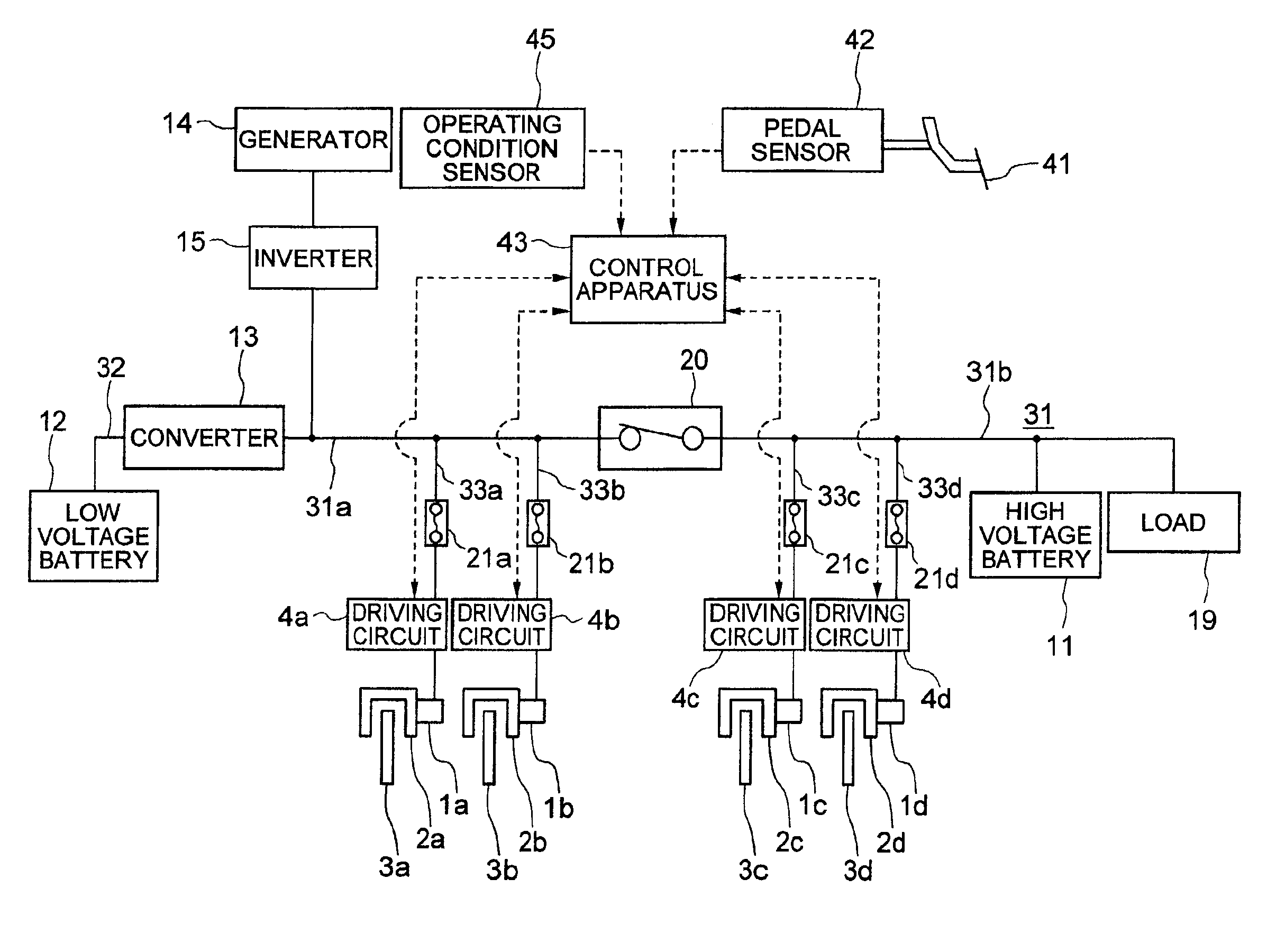 Electrically driven brake device and control apparatus thereof