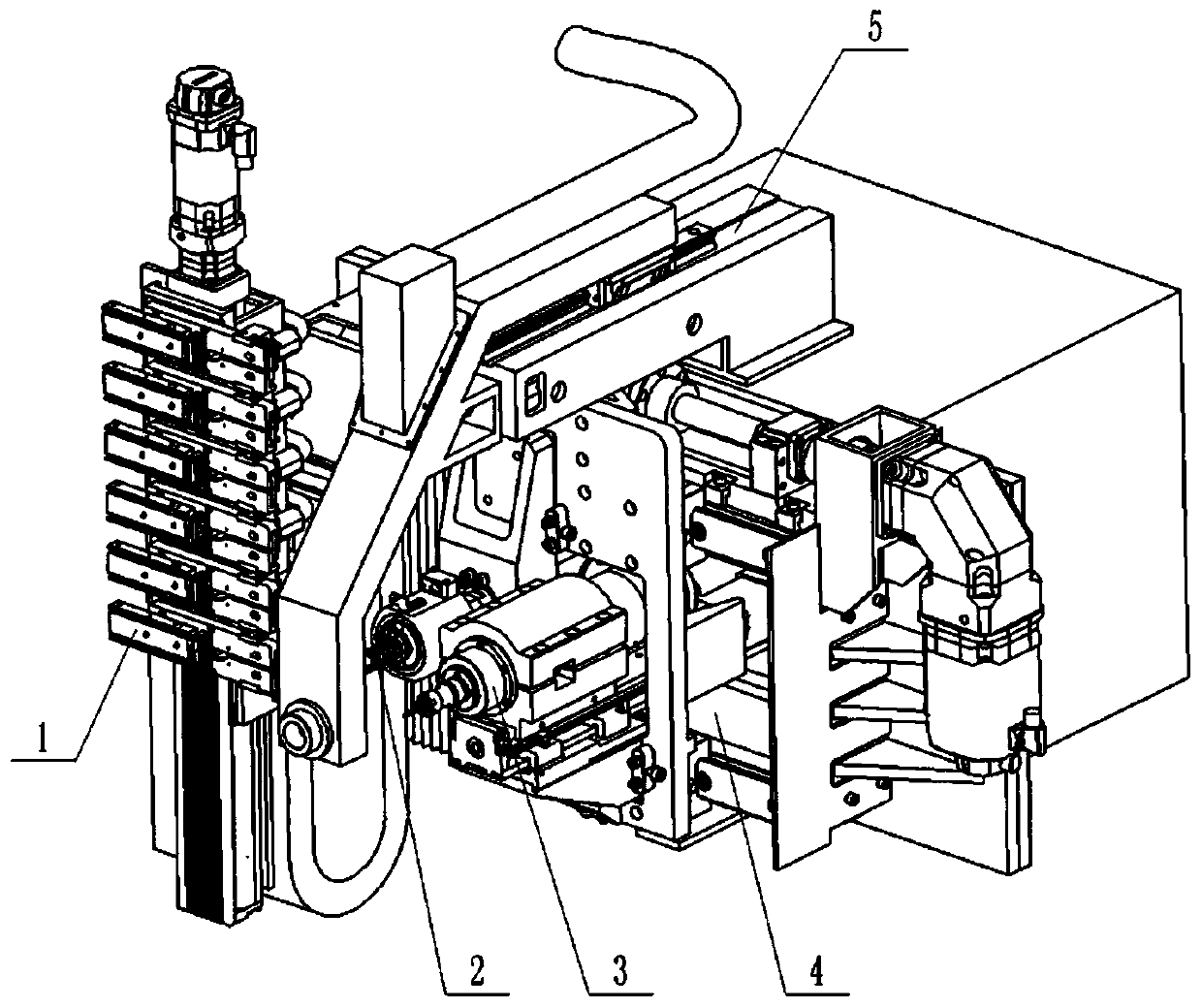 Automatic drilling and riveting actuating mechanism and method suitable for rocket cabin riveting