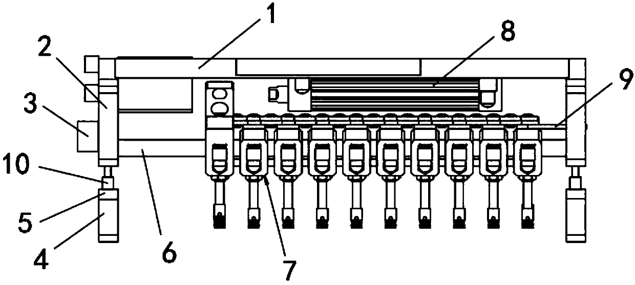 Quick drilling equipment for production line pipe rack and drilling method thereof