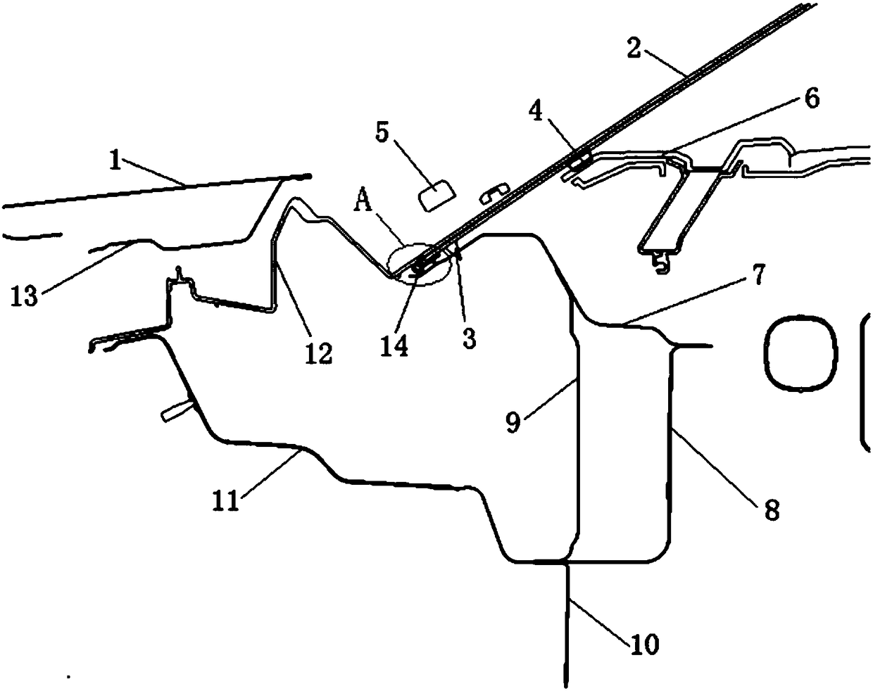 Lap joint structure of front windscreen