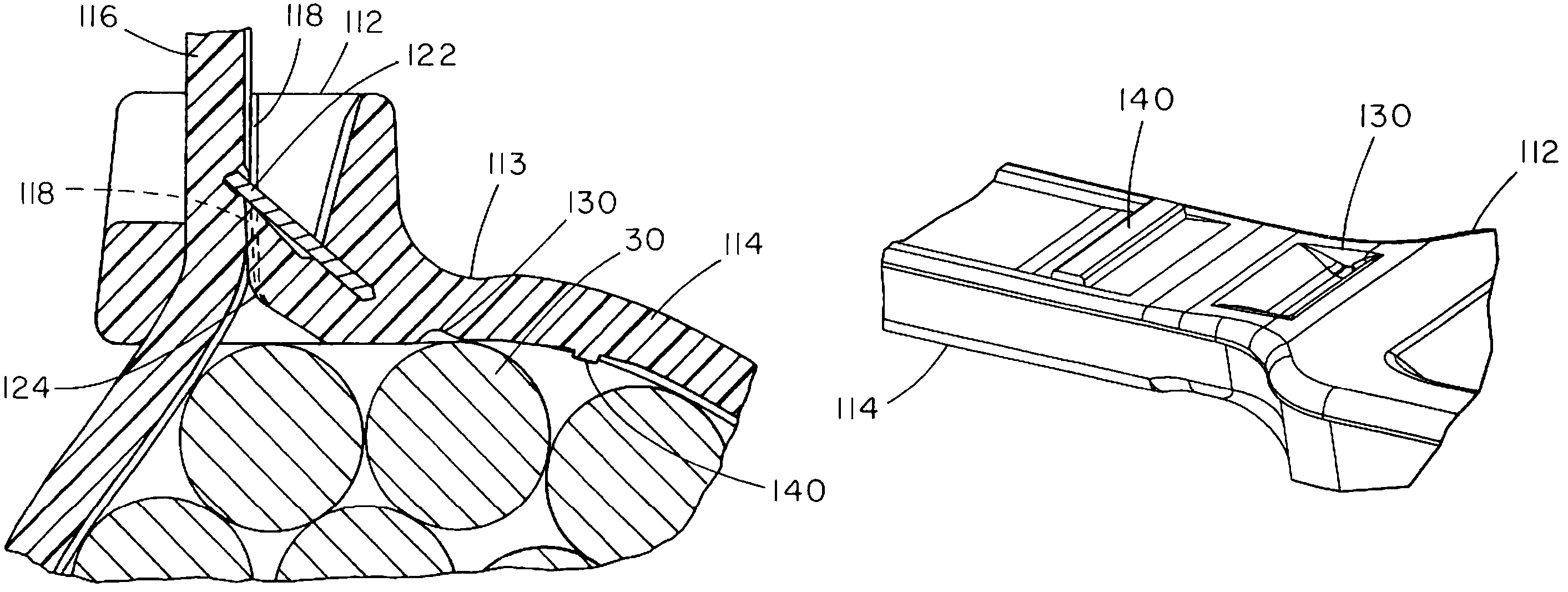 Two-piece cable tie suitable for use in an automated cable tie installation tool