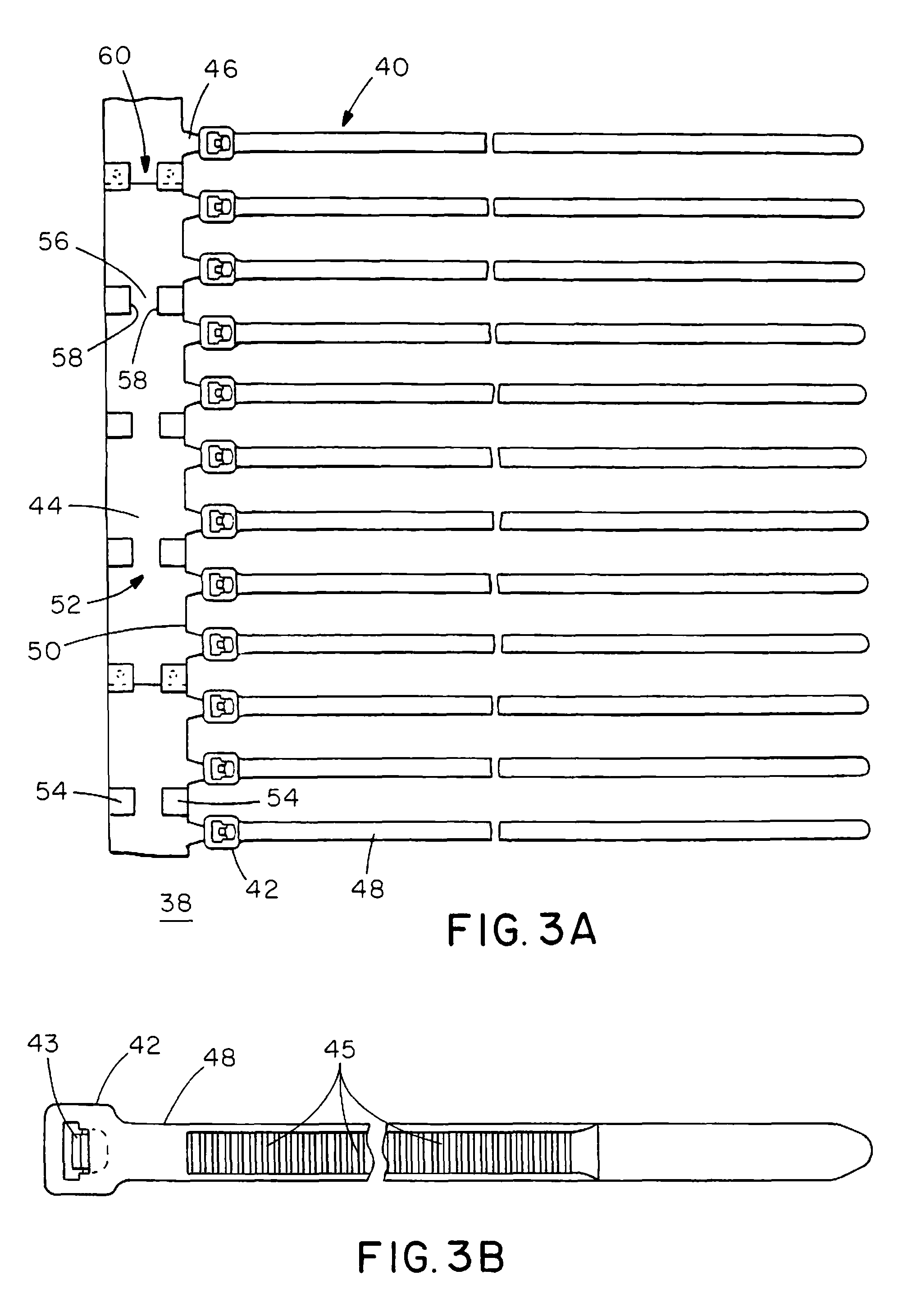 Two-piece cable tie suitable for use in an automated cable tie installation tool