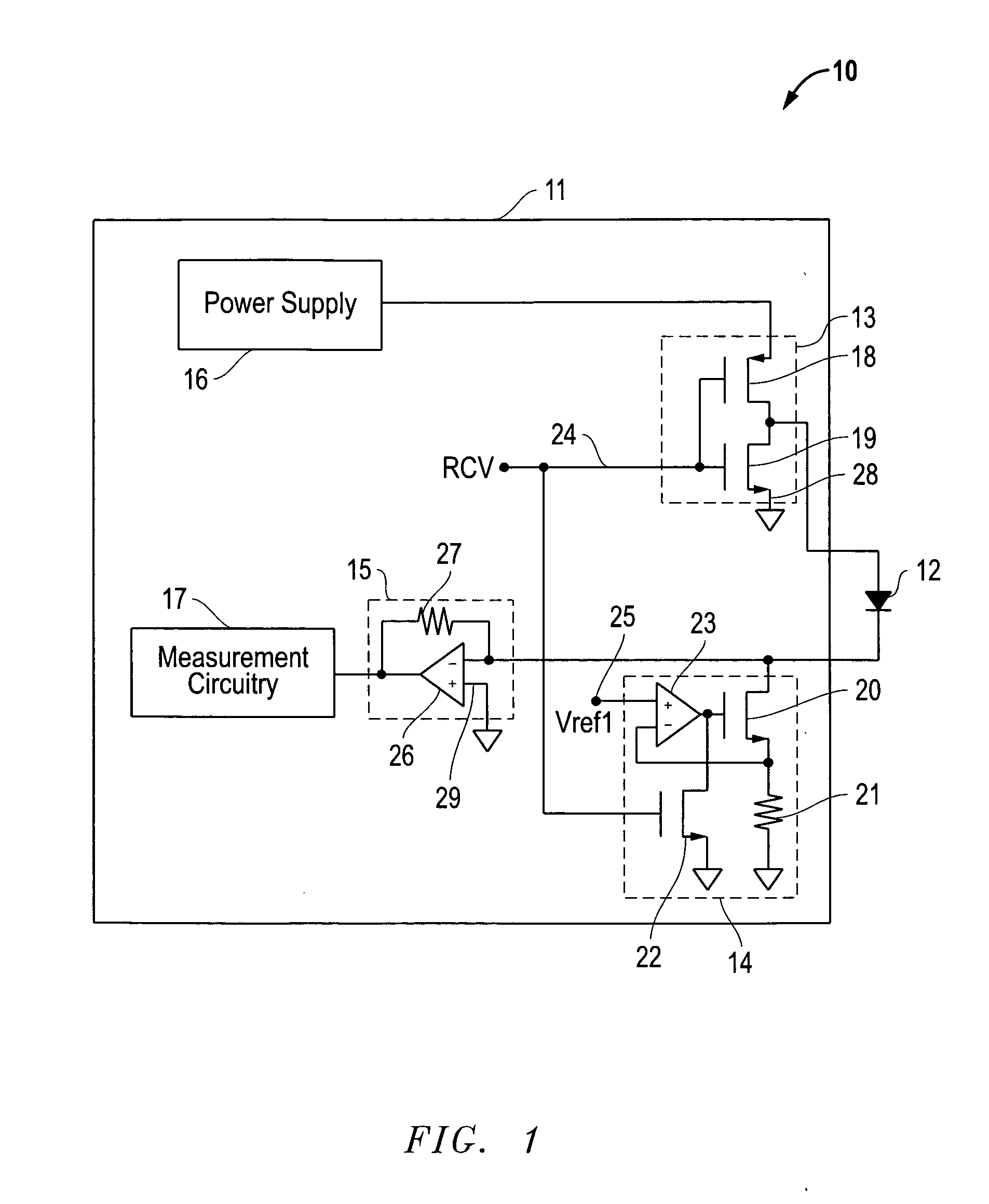 Led transceiver front end circuitry and related methods