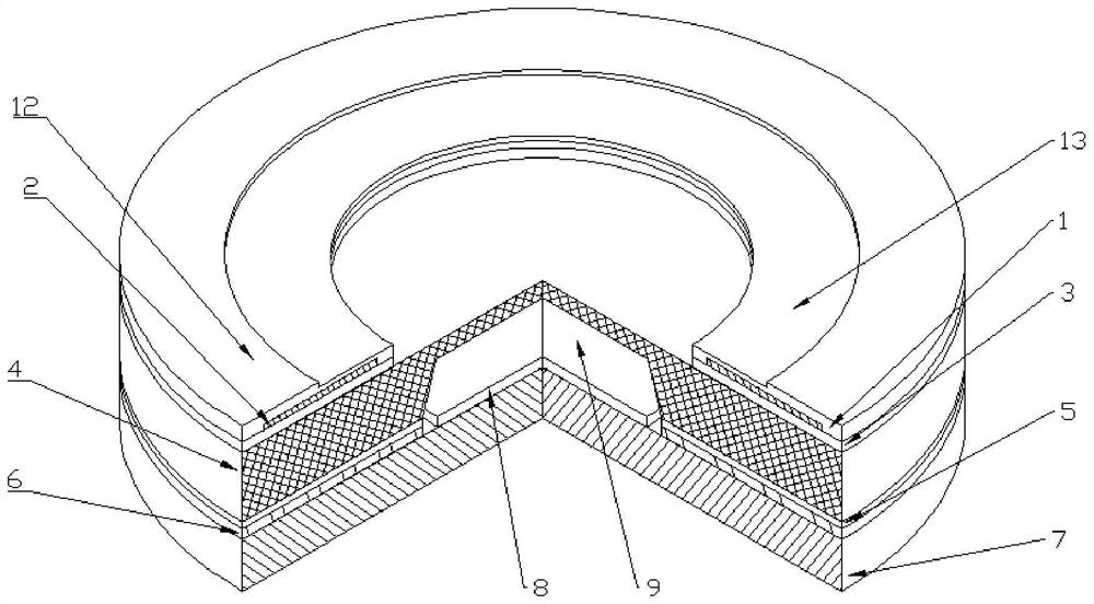 Composite film sensor for measuring heat flux density and pressure and preparation method thereof