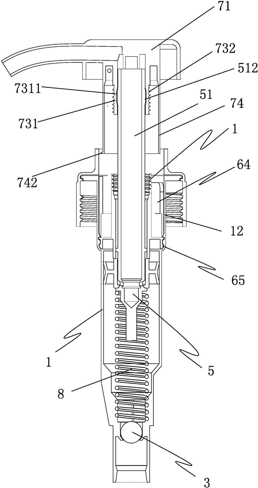 Spring-builtin standard self-locking and thread lock liquid distribution pump