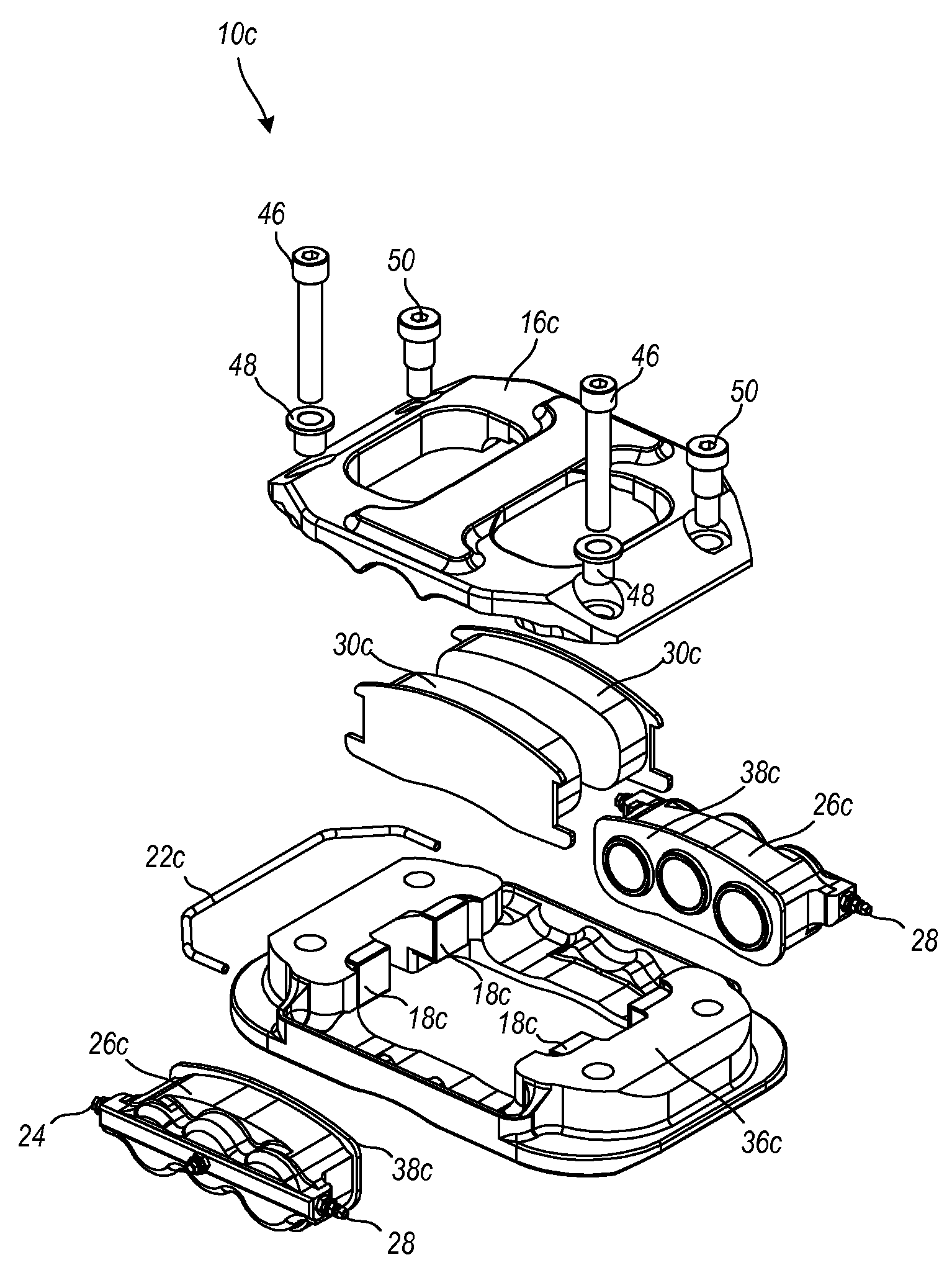 Modular brake caliper