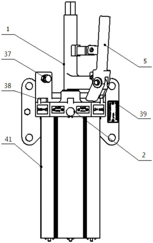 A manually operated three-station mechanism