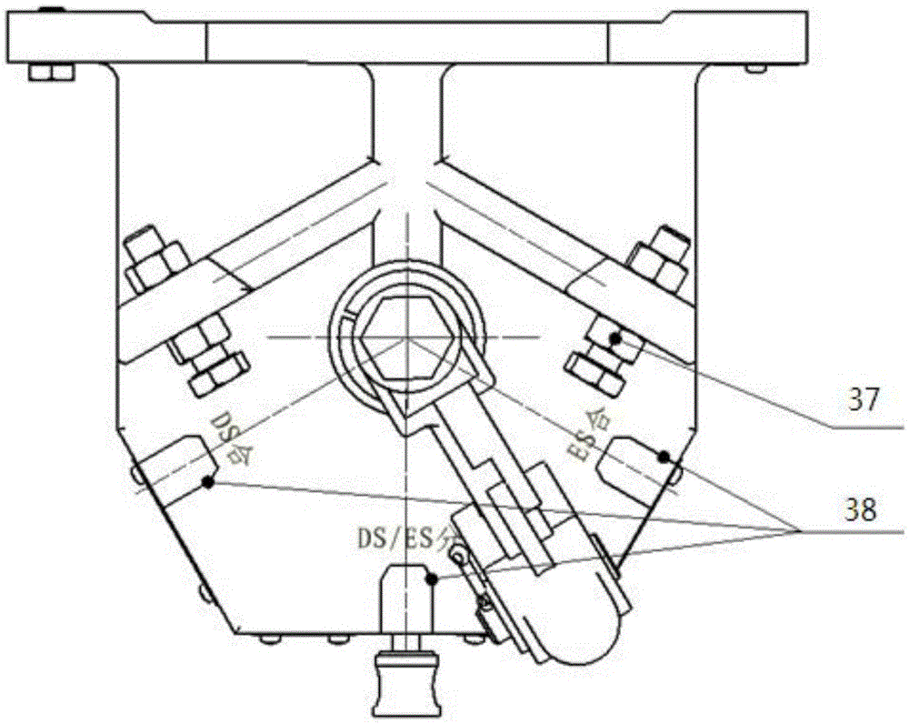 A manually operated three-station mechanism