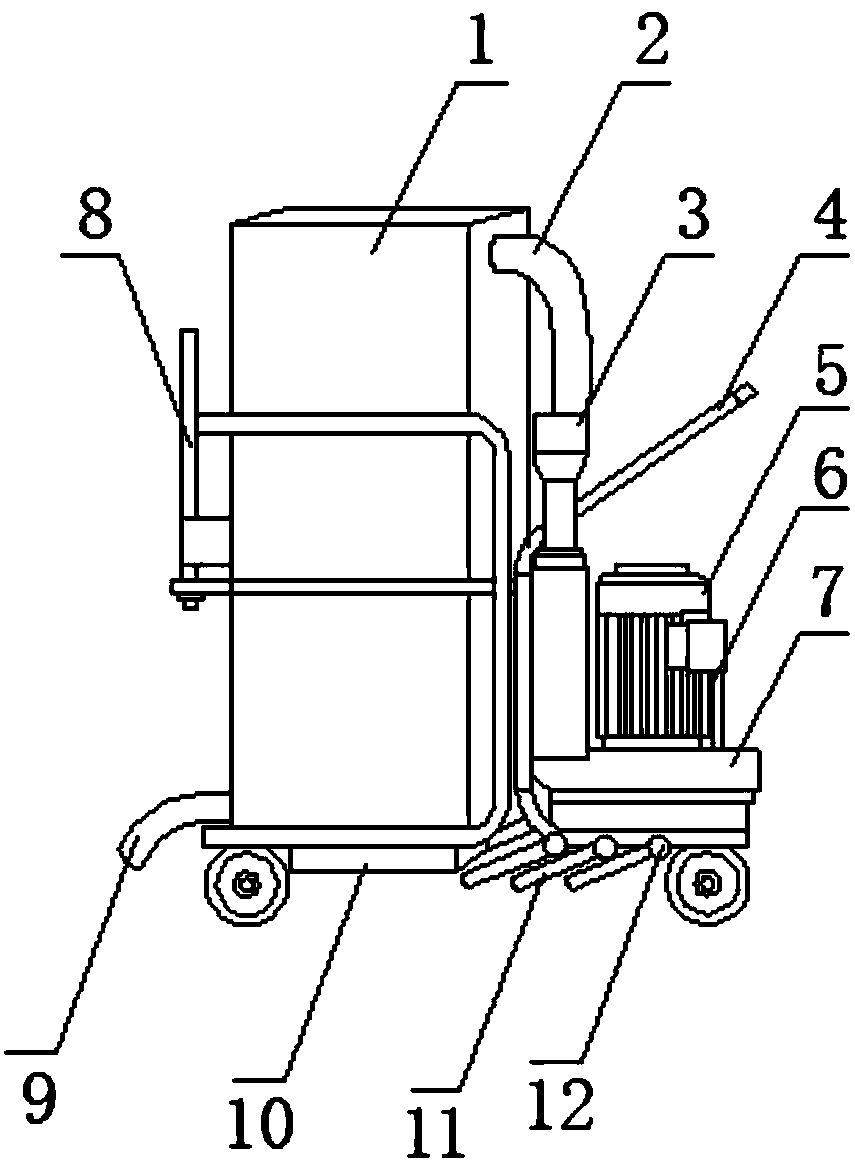 A device for recovering fallen leaves in agricultural gardens