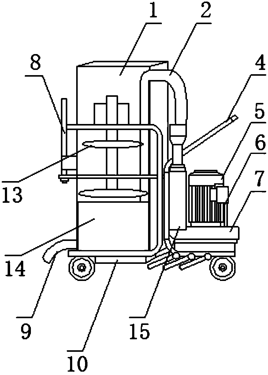 A device for recovering fallen leaves in agricultural gardens