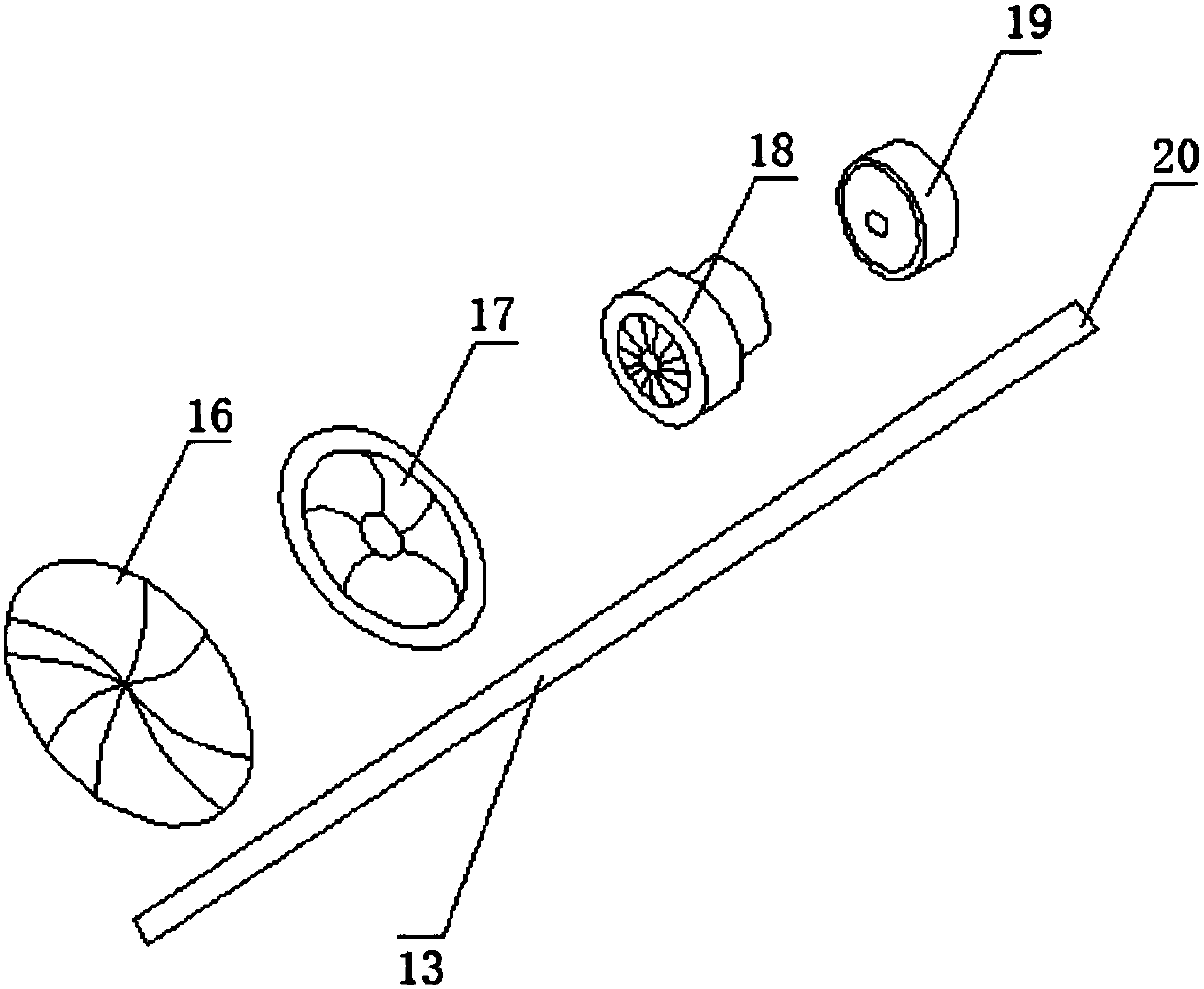 A device for recovering fallen leaves in agricultural gardens