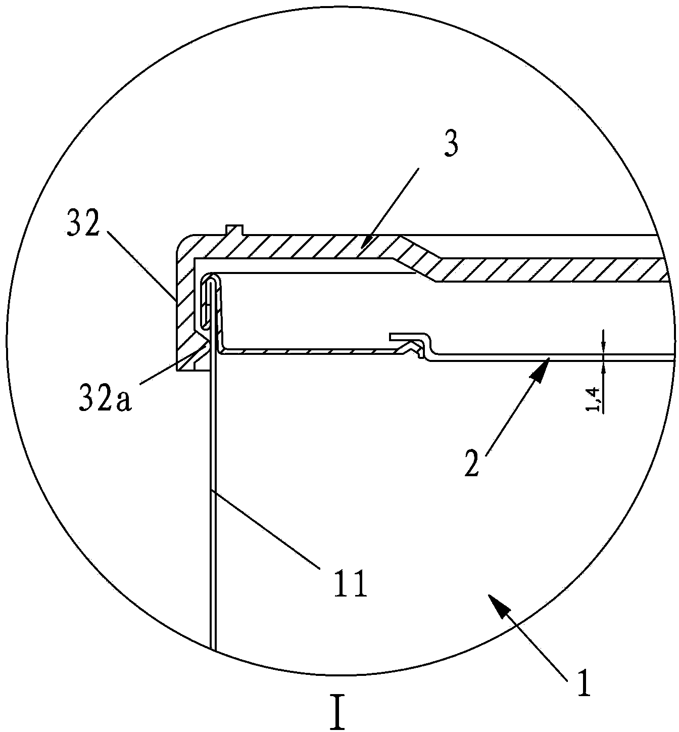 Milk powder container with integrated inner plug and outer cover