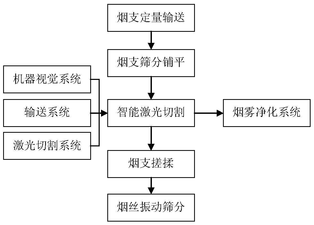 Intelligent laser cutting treatment method for filter capsule waste cigarettes