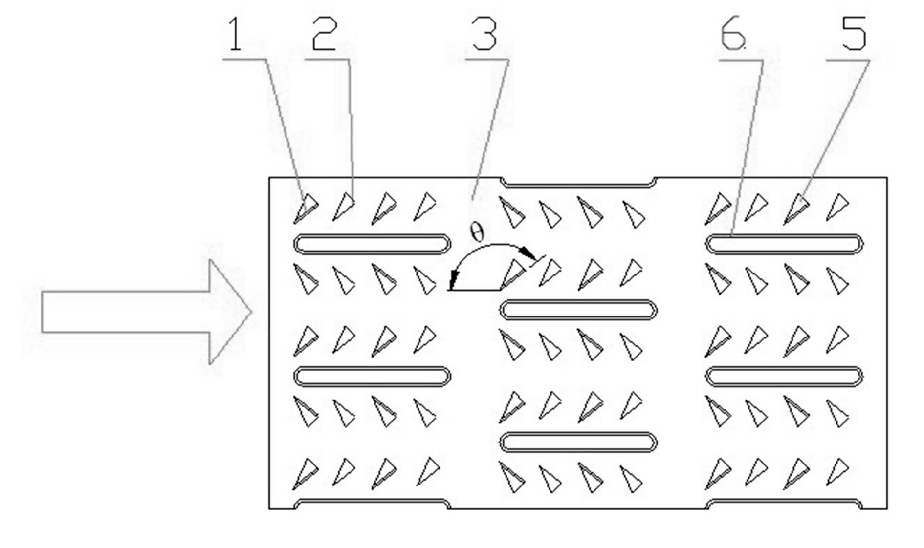 Flat tube-fin heat exchanger with double-side vortex generator