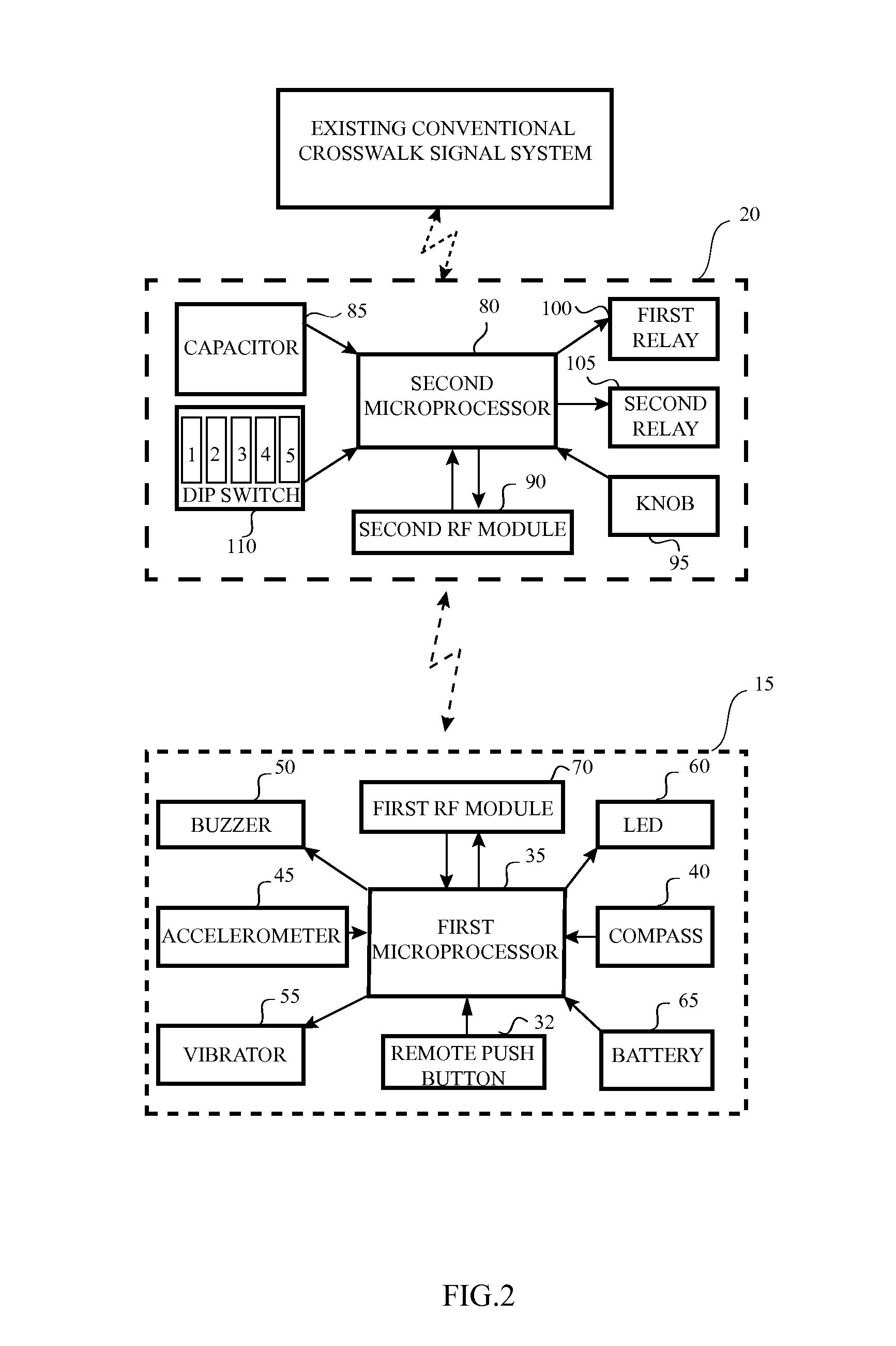 Wireless push button device for pedestrian crosswalk signal system