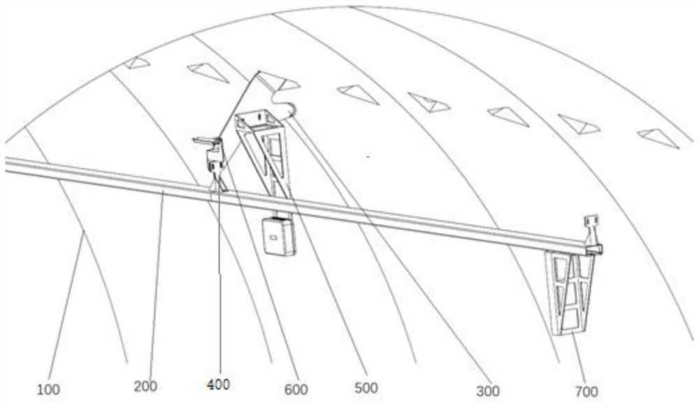 Shield tunnel inspection robot track and installation device