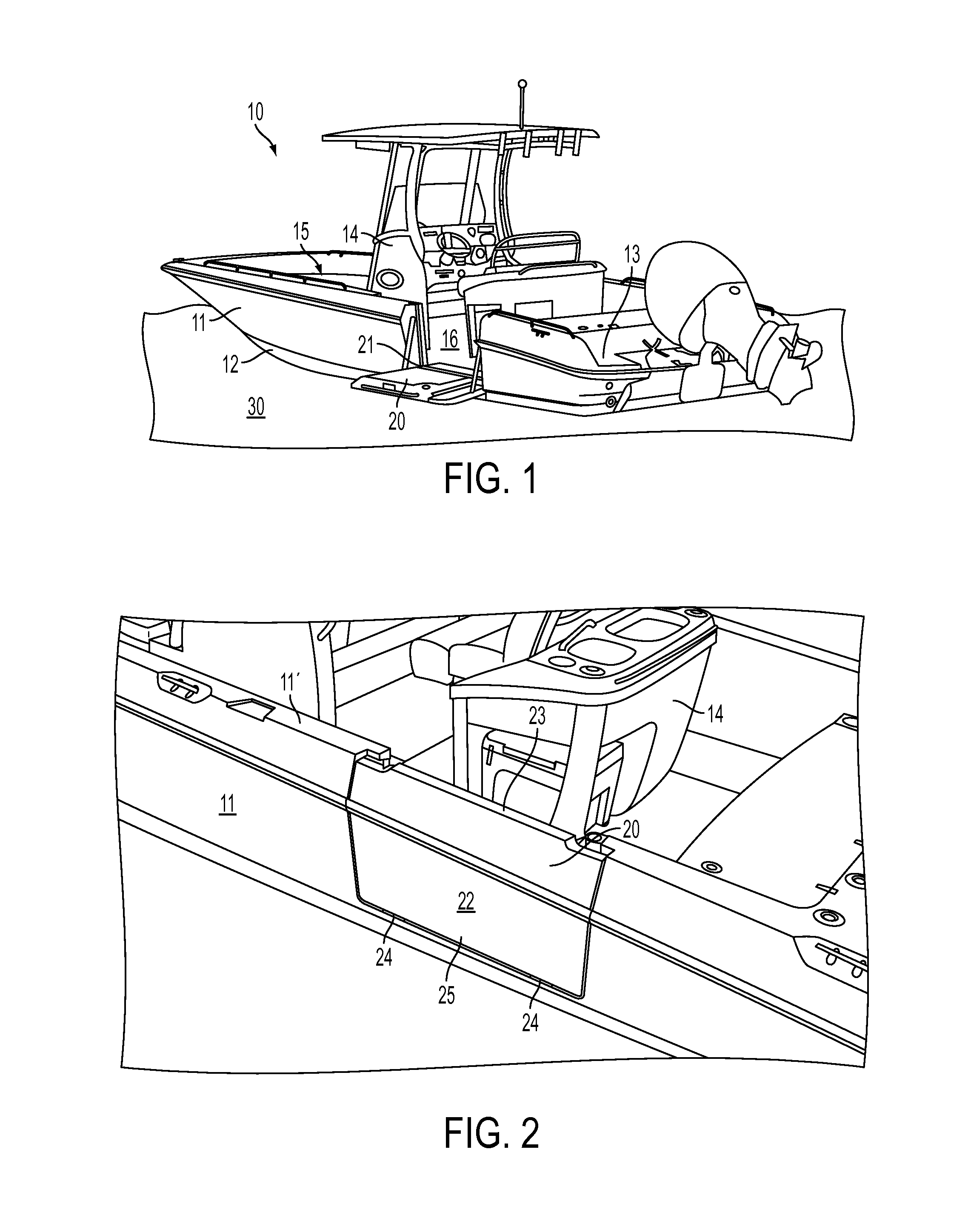 Marine vessel dive patio