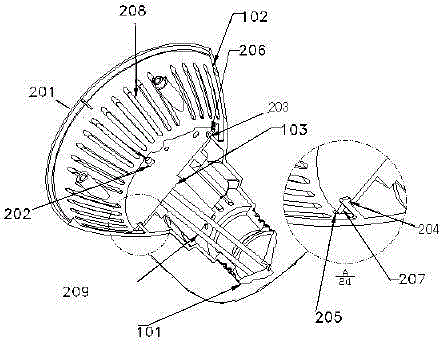 A large-power LED spotlight characterized by active heat dissipation