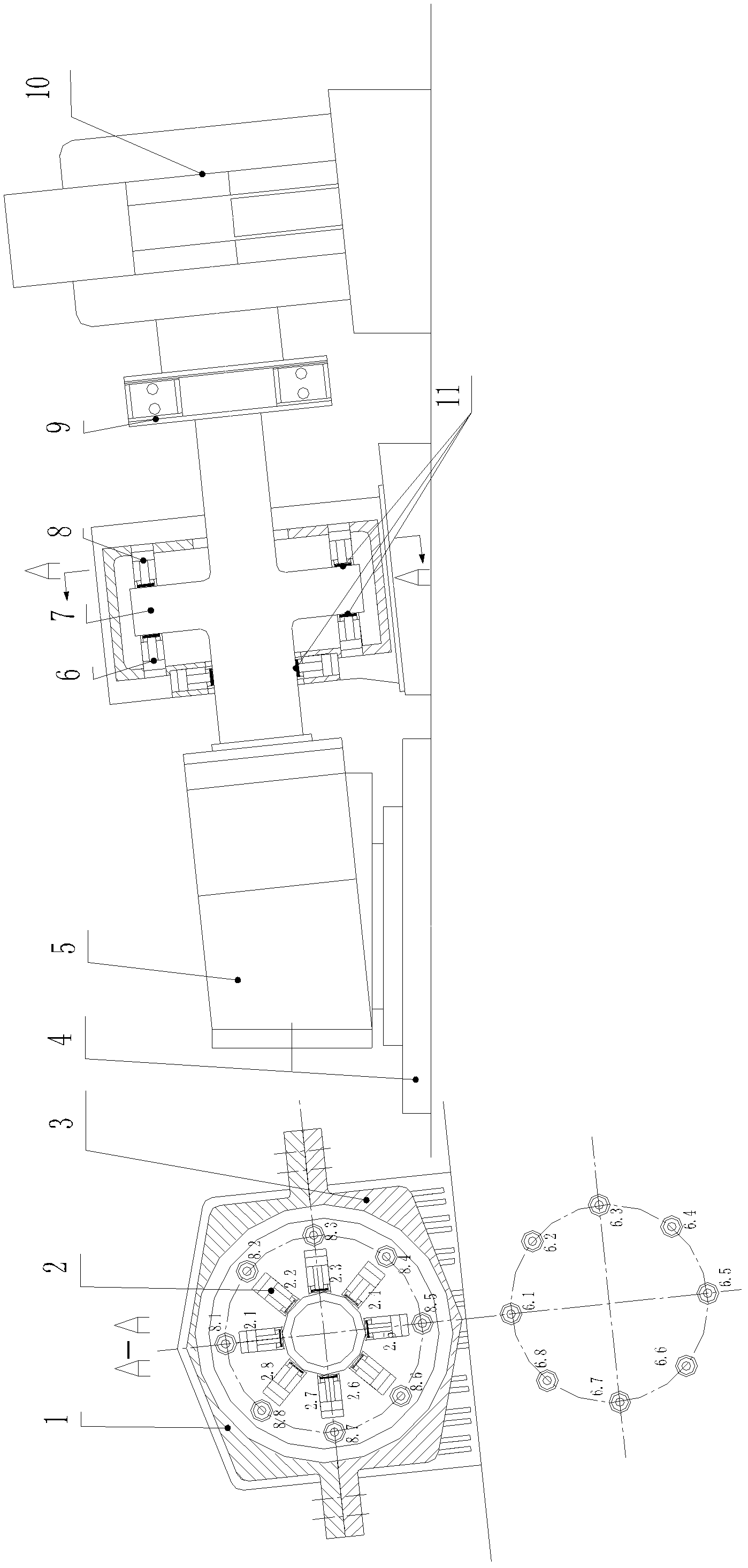 Multi-degree-of-freedom dynamic loading device for simulating wind power and ocean current load