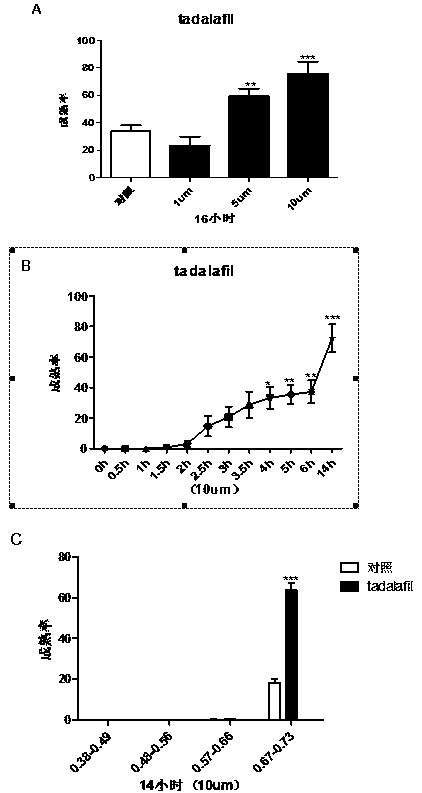 Application of phosphodiesterase 5 activity inhibitor as ripening agent for inducing maturation of zebrafish oocyte