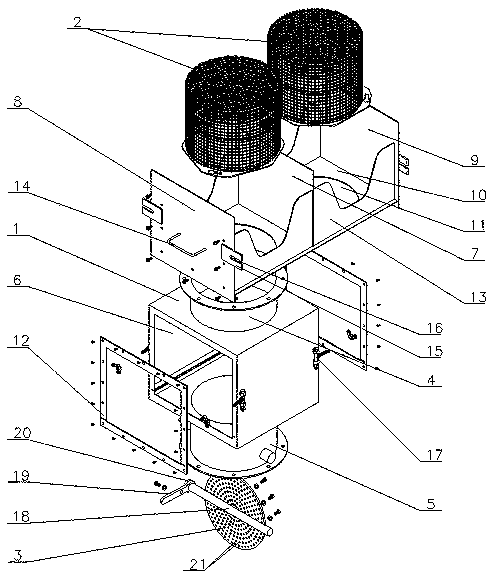 Construction waste crushing system light material collector