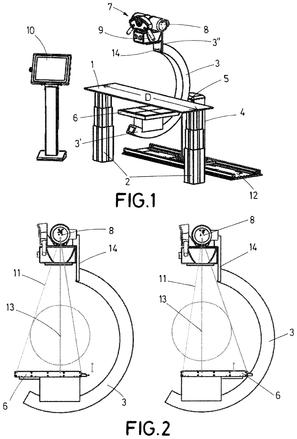 Multifunctional radiography, tomography and fluoroscopy device